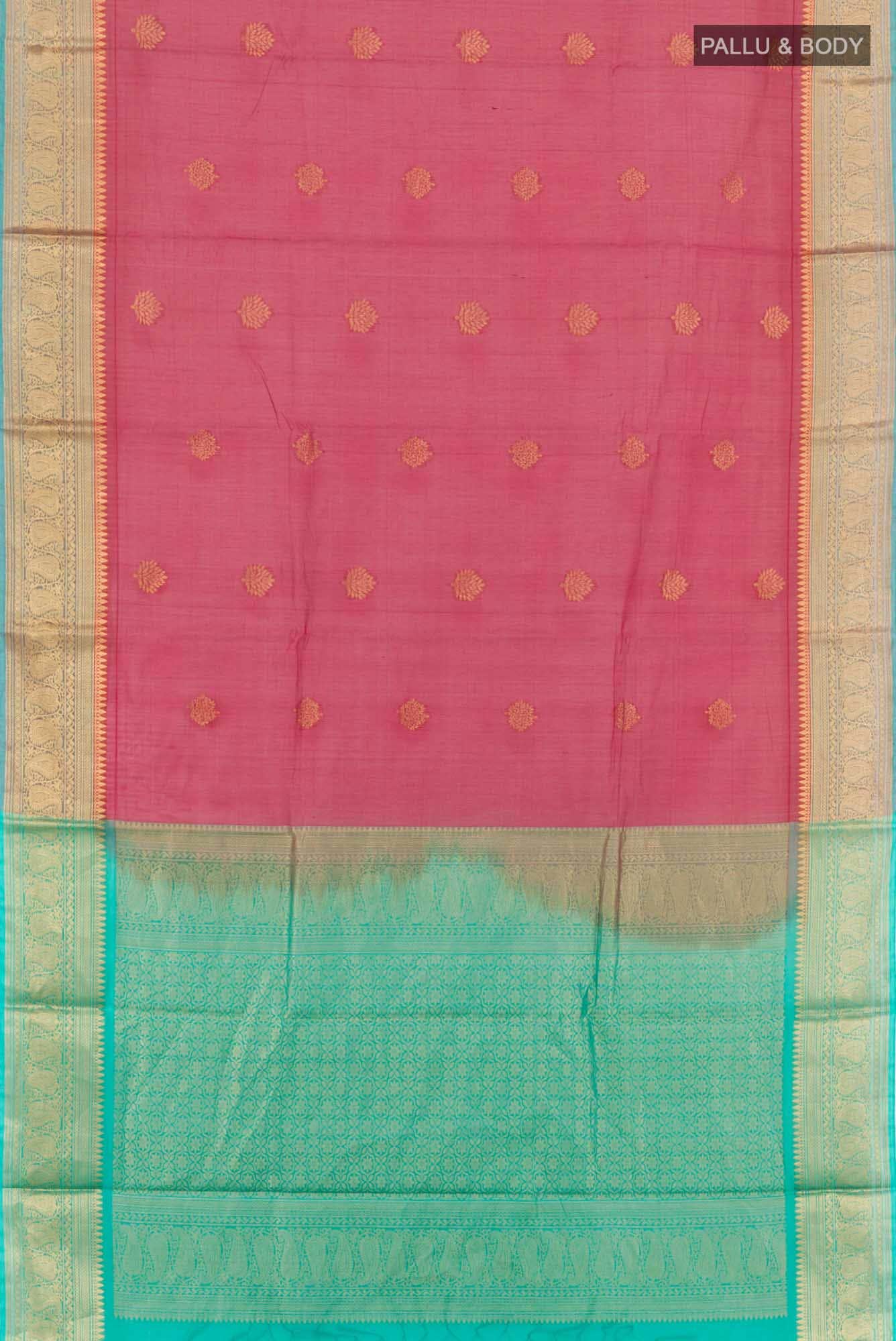 Red Blended Kora Cotton Saree