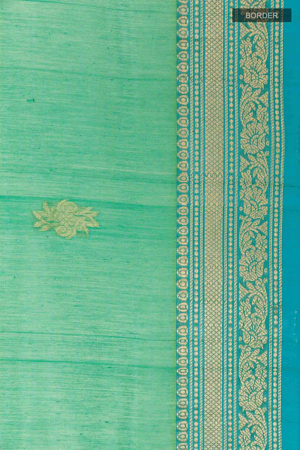 Green Blended Kora Cotton Saree