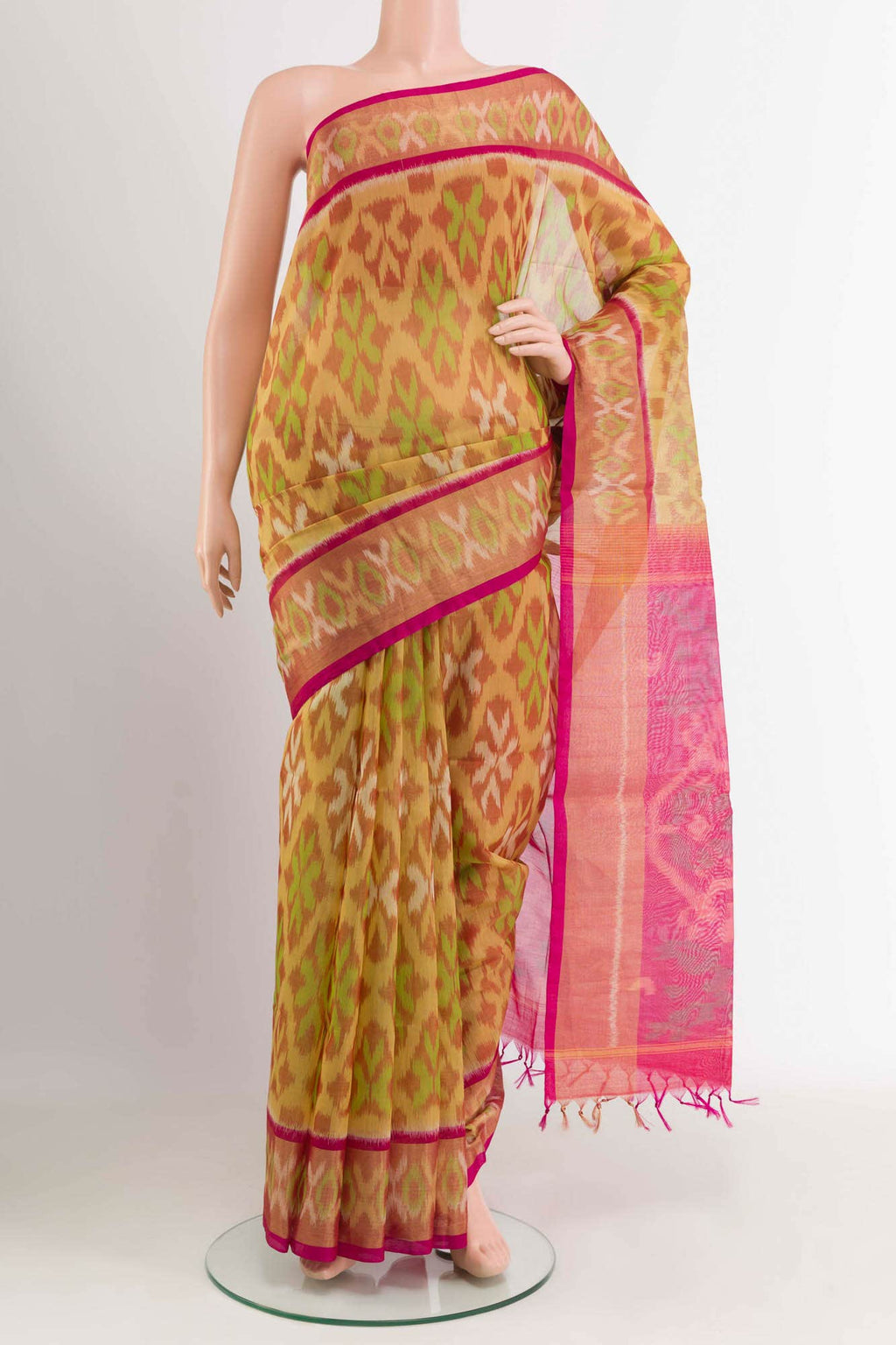 Beige Blended Kora Cotton Saree