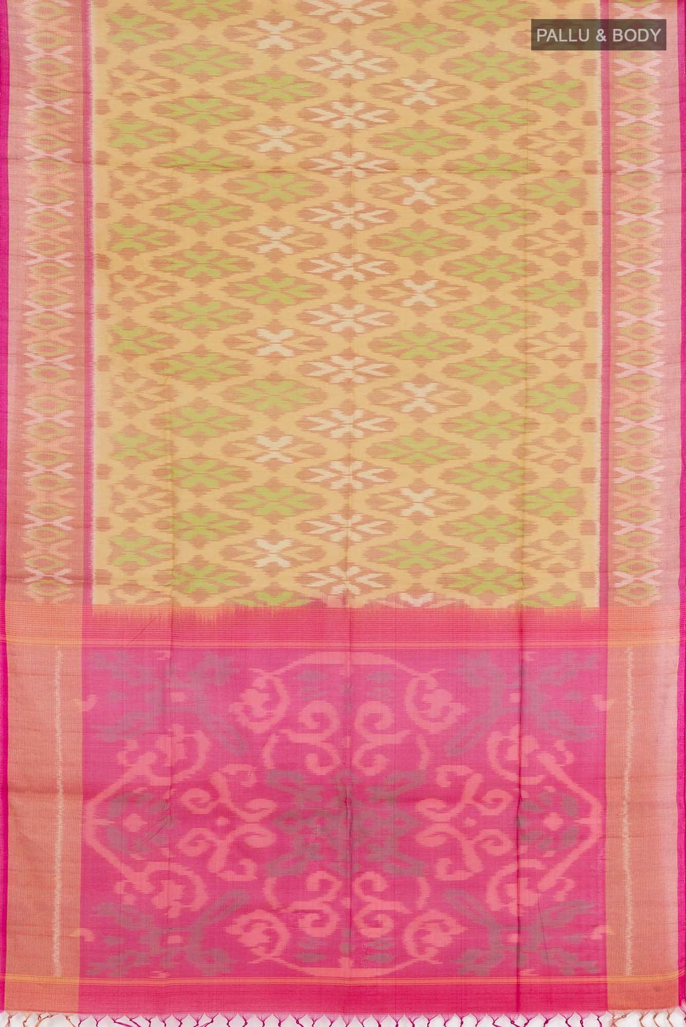 Beige Blended Kora Cotton Saree