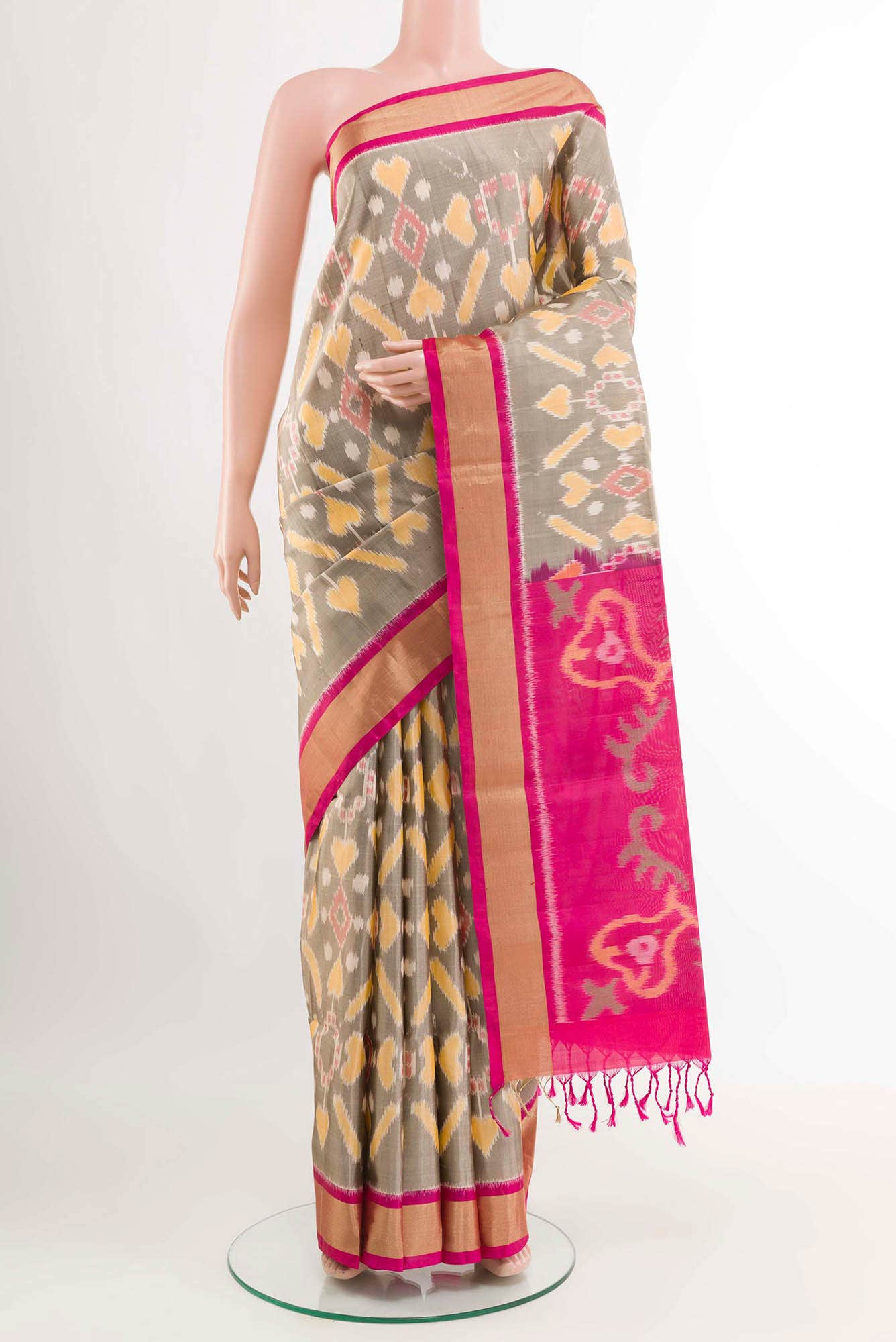Grey Soft Silk Saree