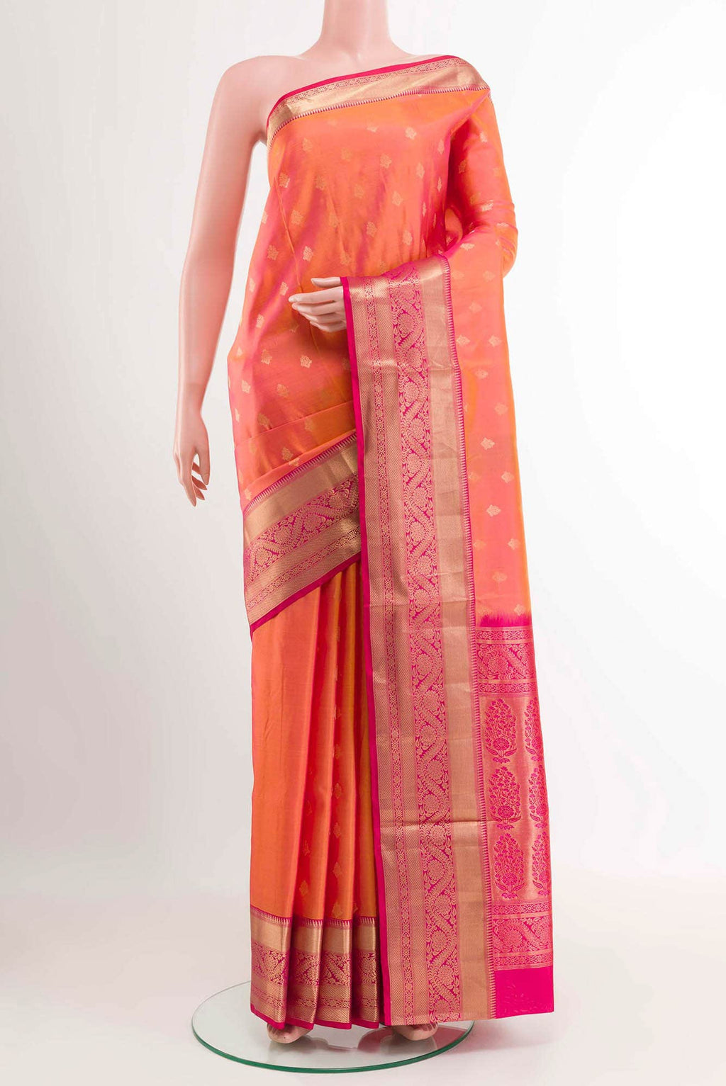 Pinkish Yellow Soft Silk Saree