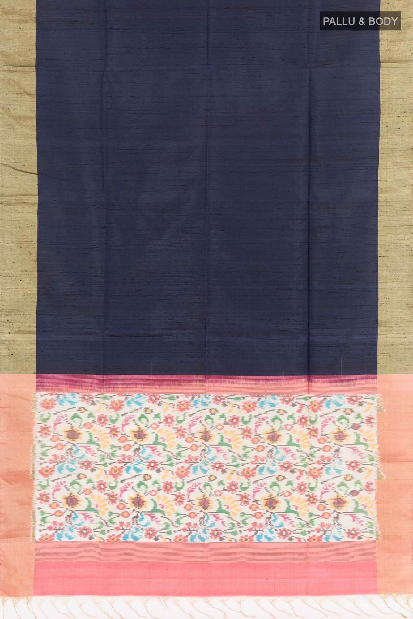 Dark Blue Raw Silk Saree