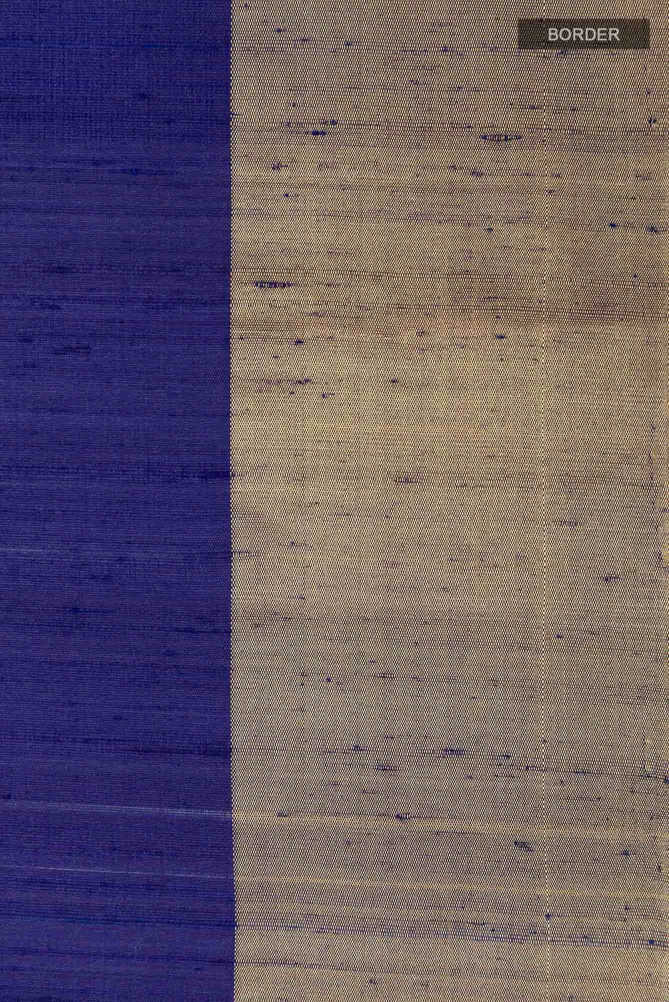 Navy Blue Raw Silk Saree