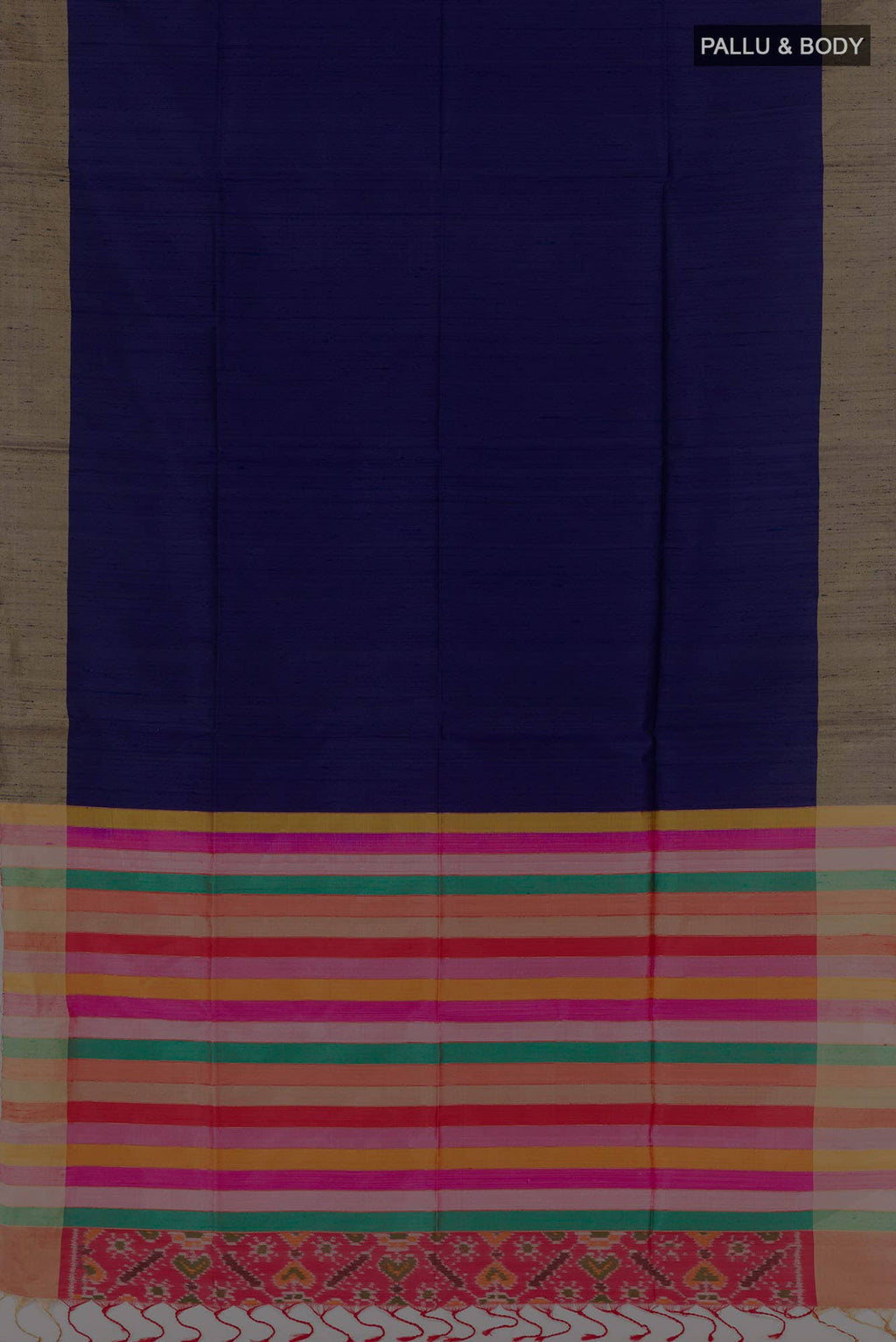 Navy Blue Raw Silk Saree