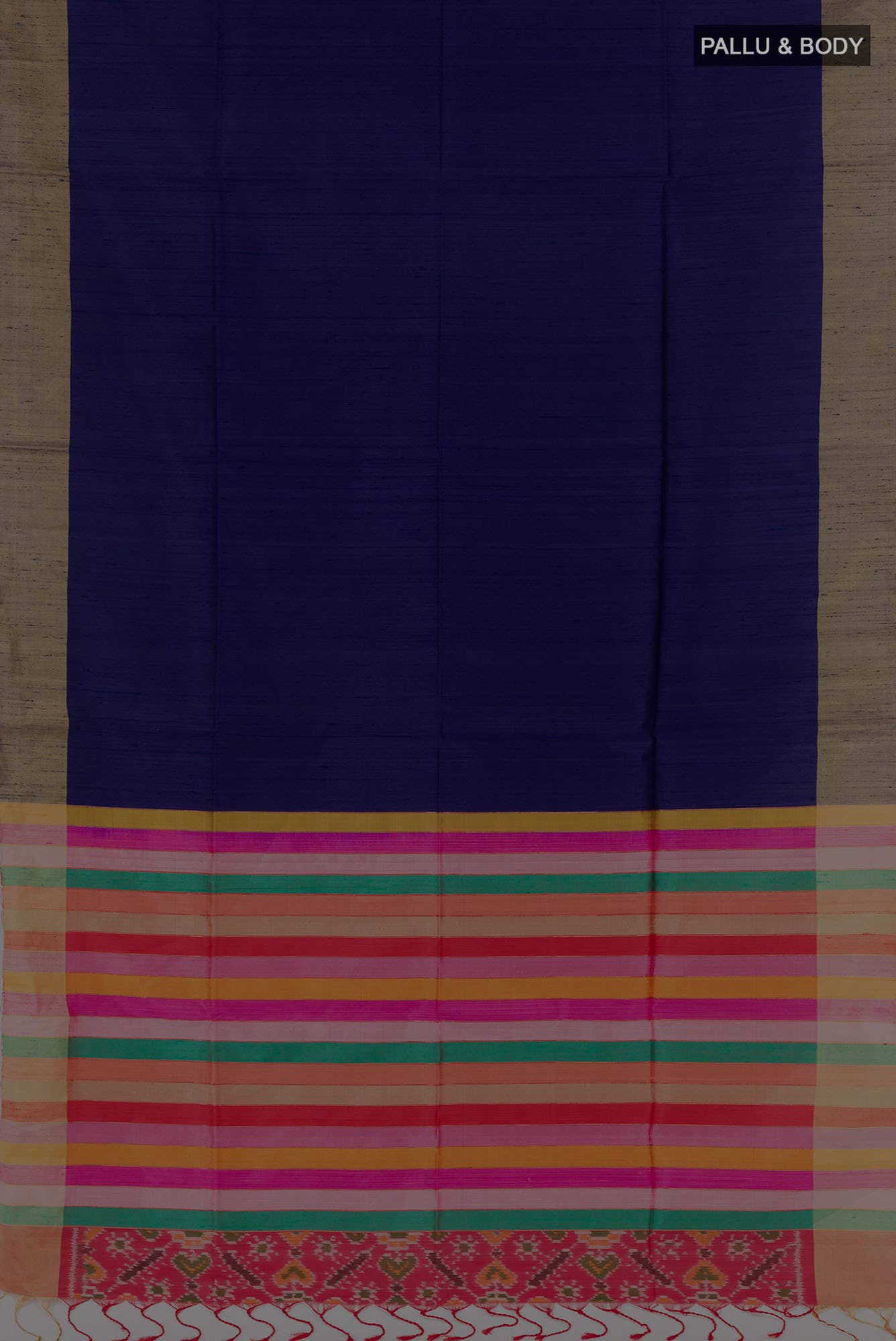 Navy Blue Raw Silk Saree