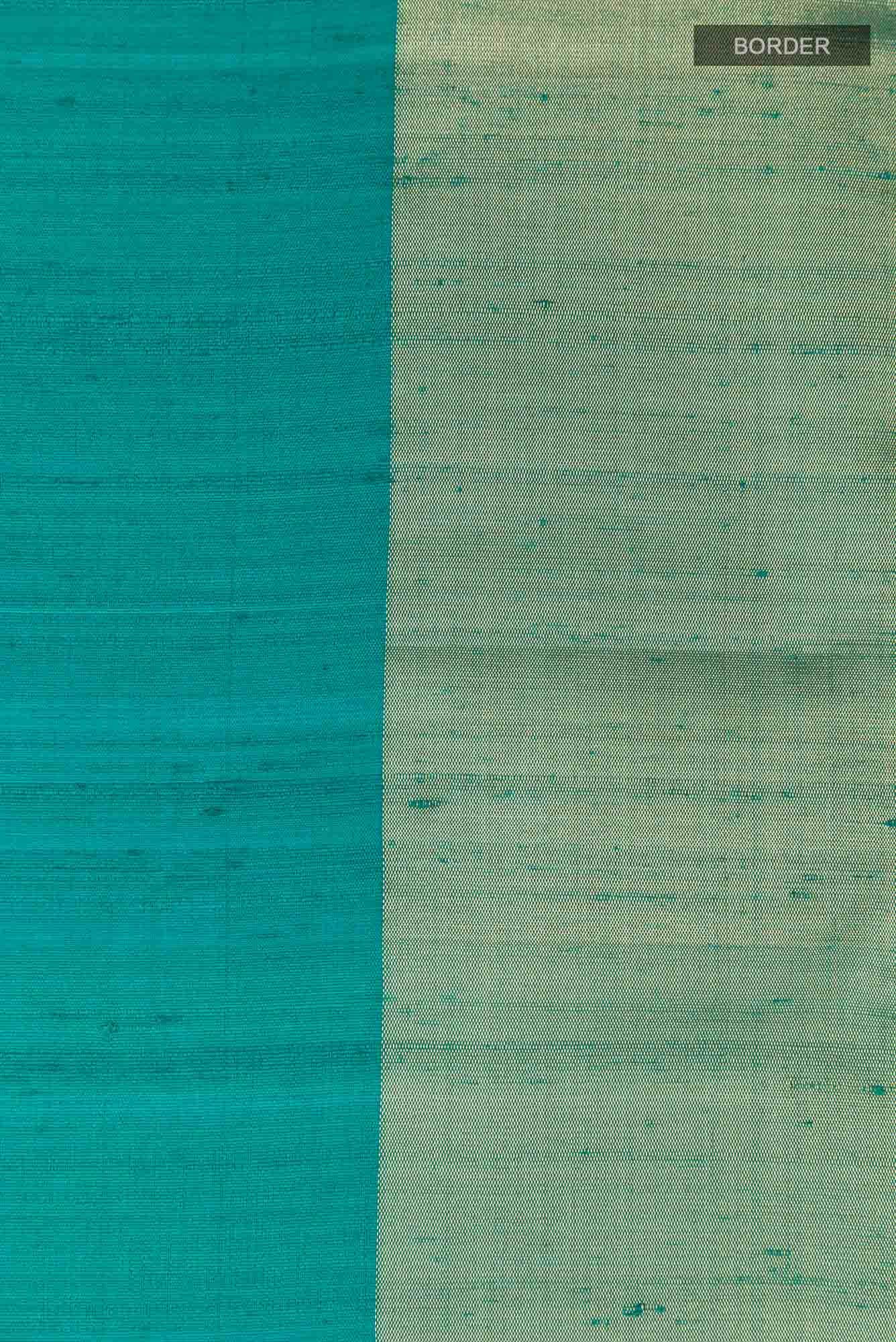 Sea Green Raw Silk Saree