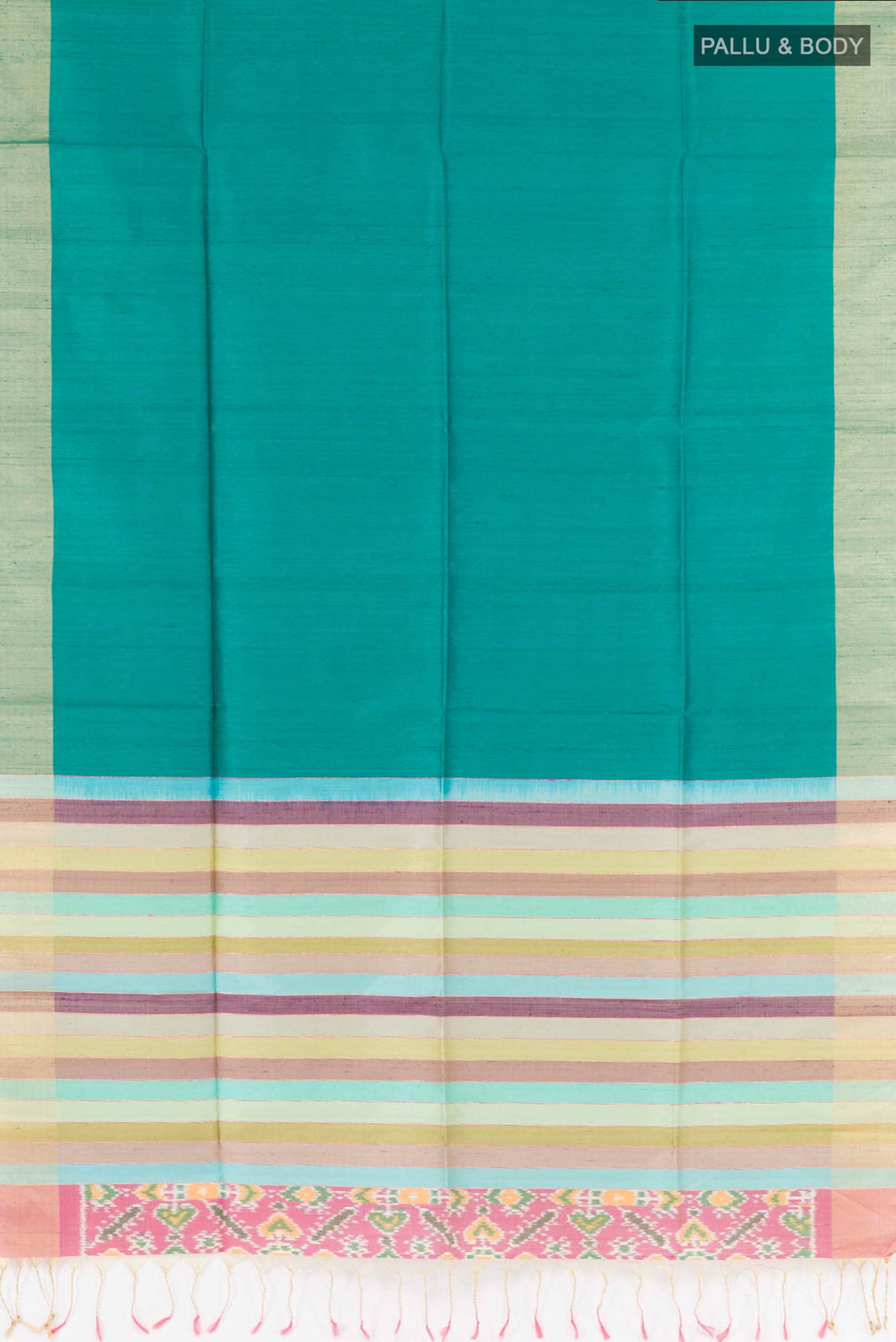 Sea Green Raw Silk Saree