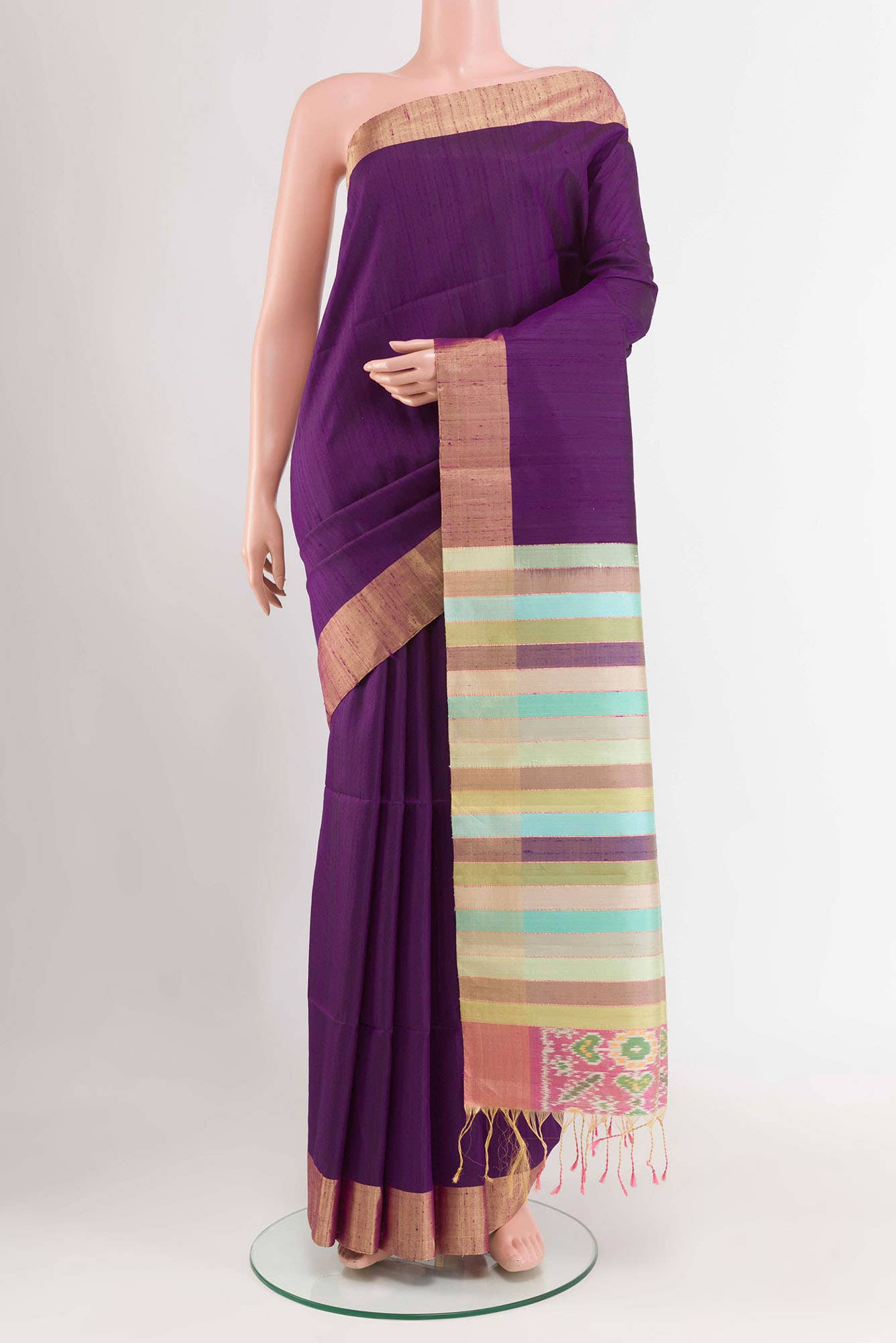 Violet Raw Silk Saree