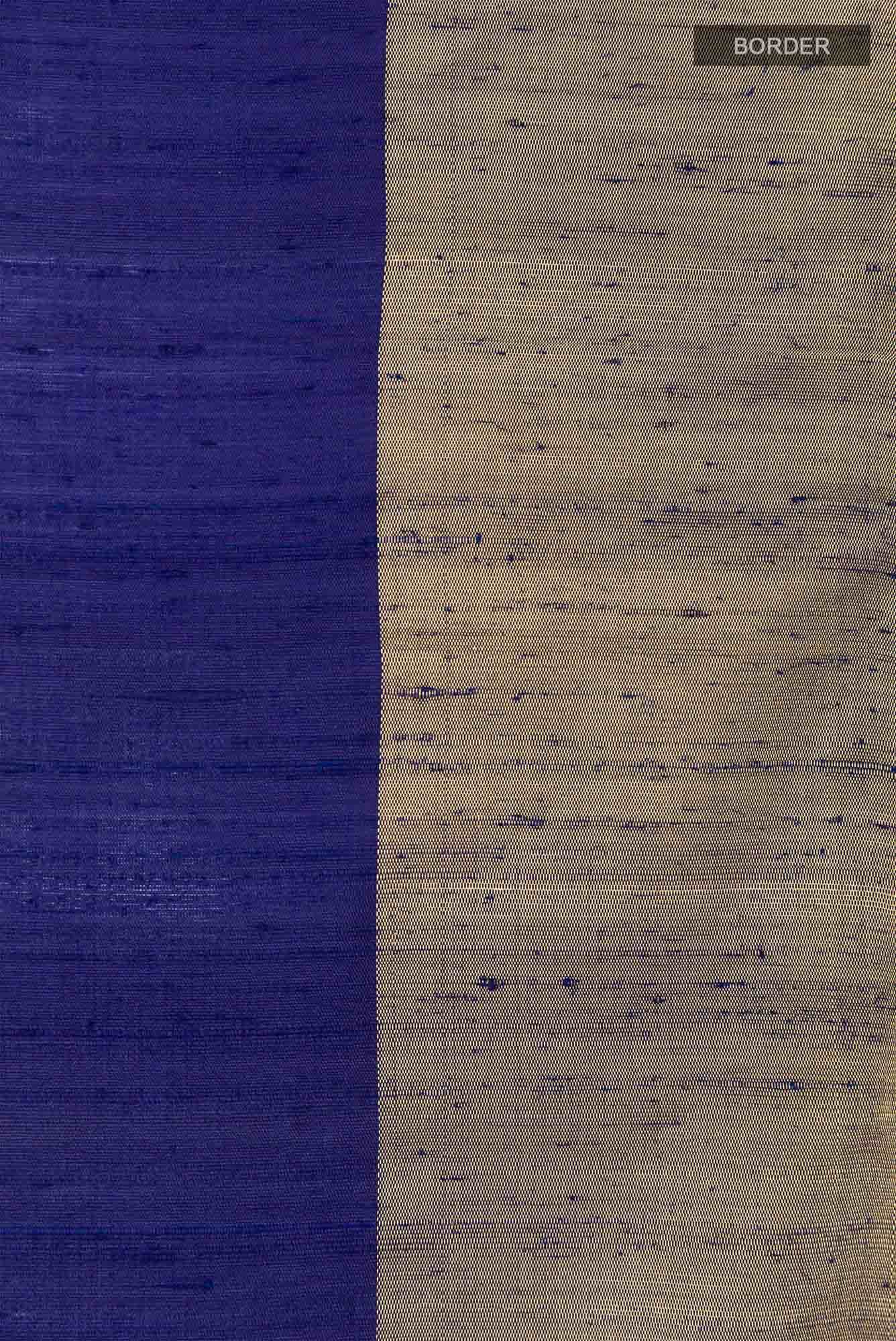 Dark Blue Raw Silk Saree