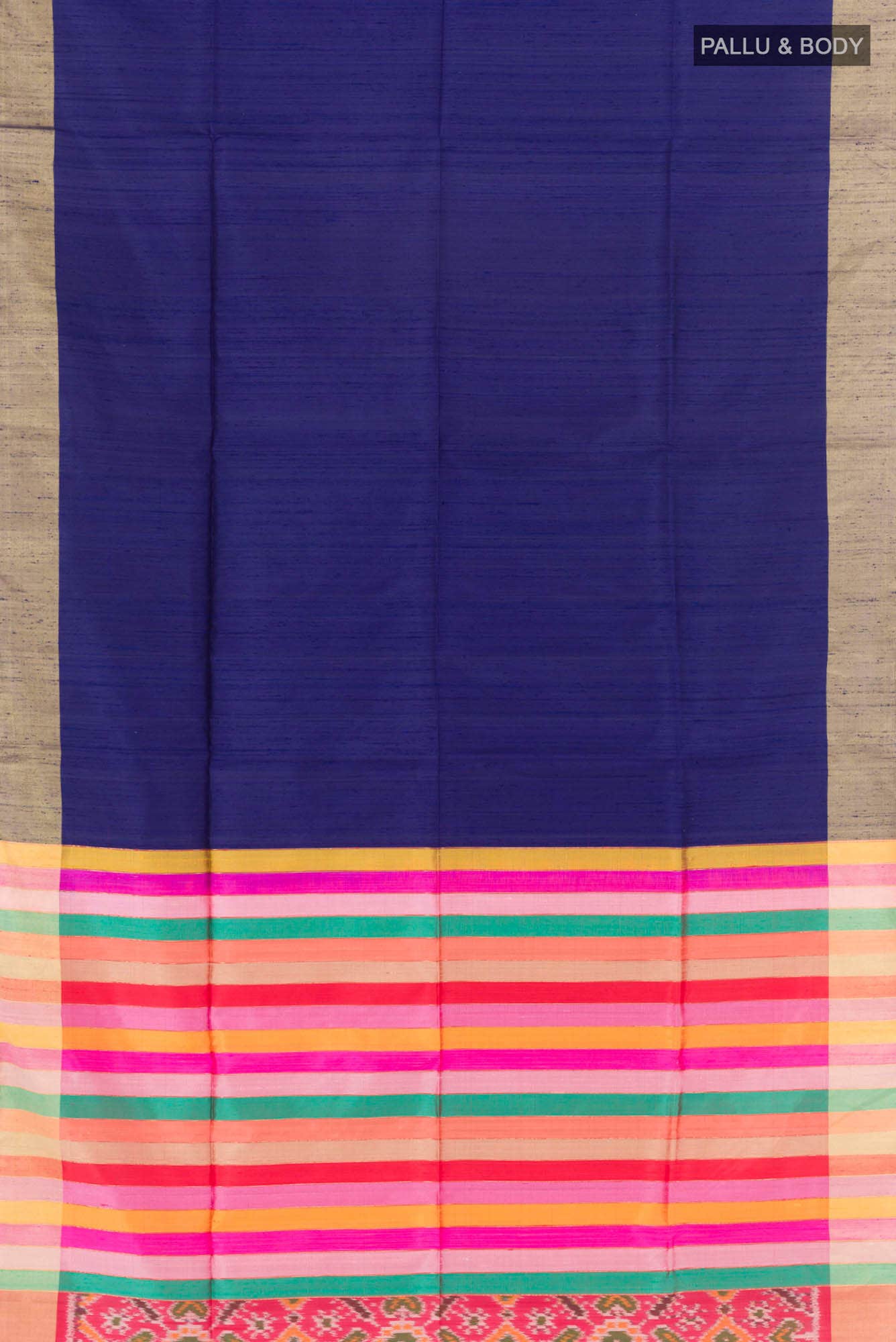 Dark Blue Raw Silk Saree