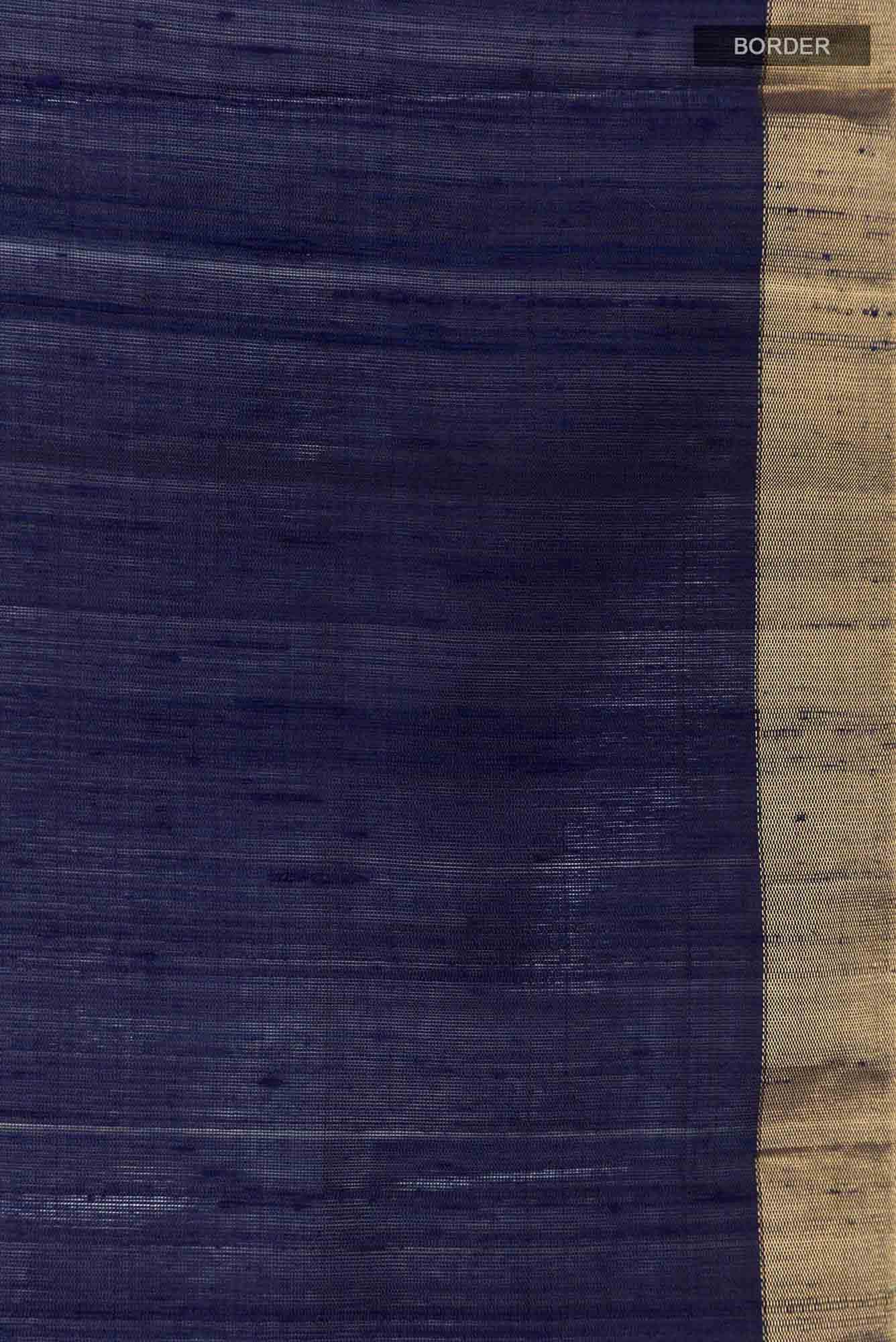 Dark Blue Raw Silk Saree