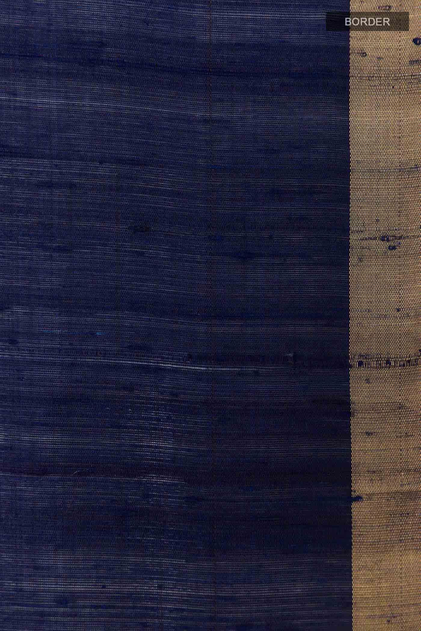 Navy Blue Raw Silk Saree