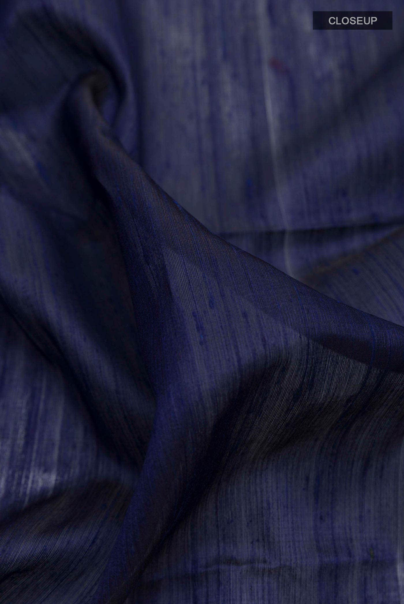 Navy Blue Raw Silk Saree