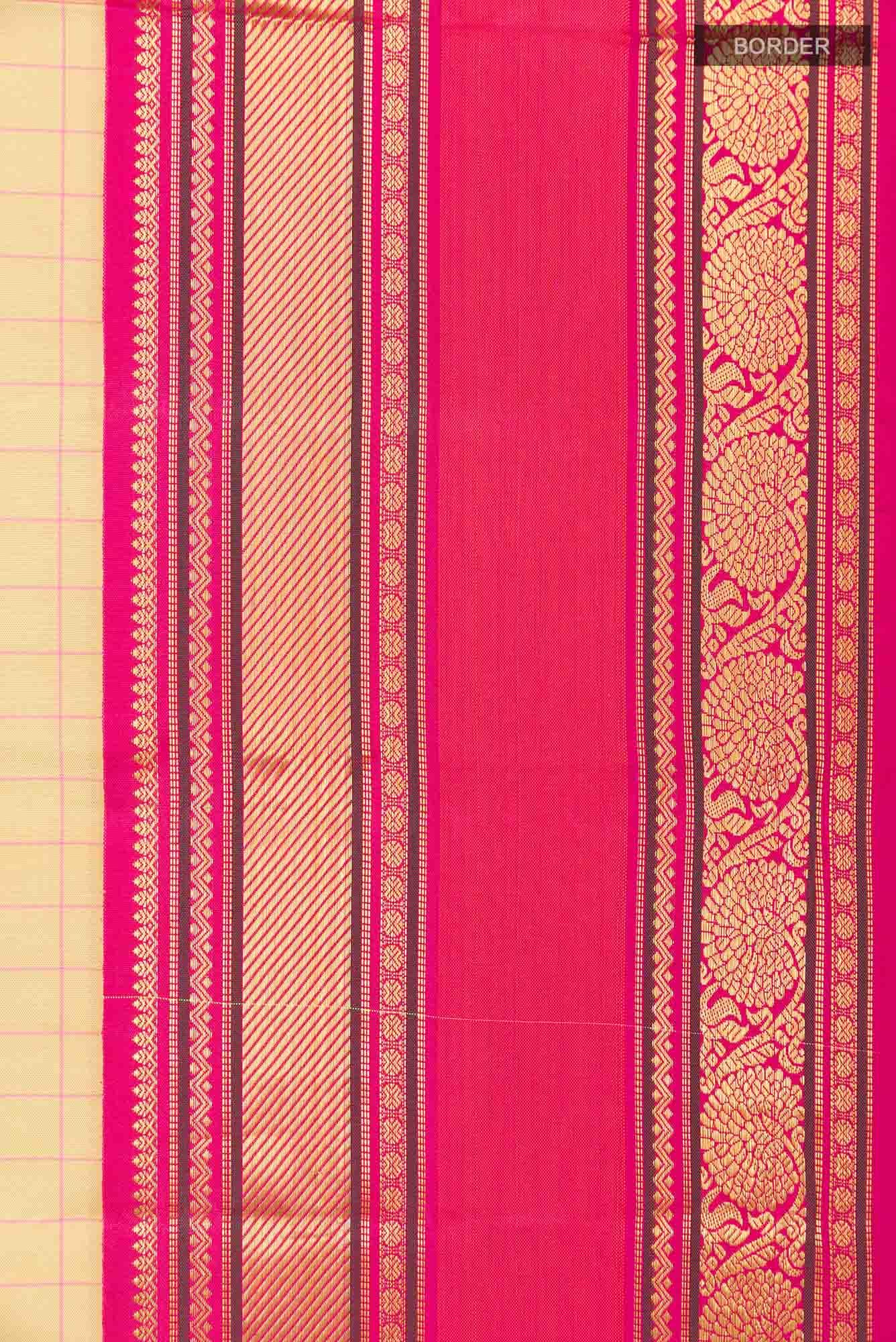 Beige Kanchipuram Silk Saree