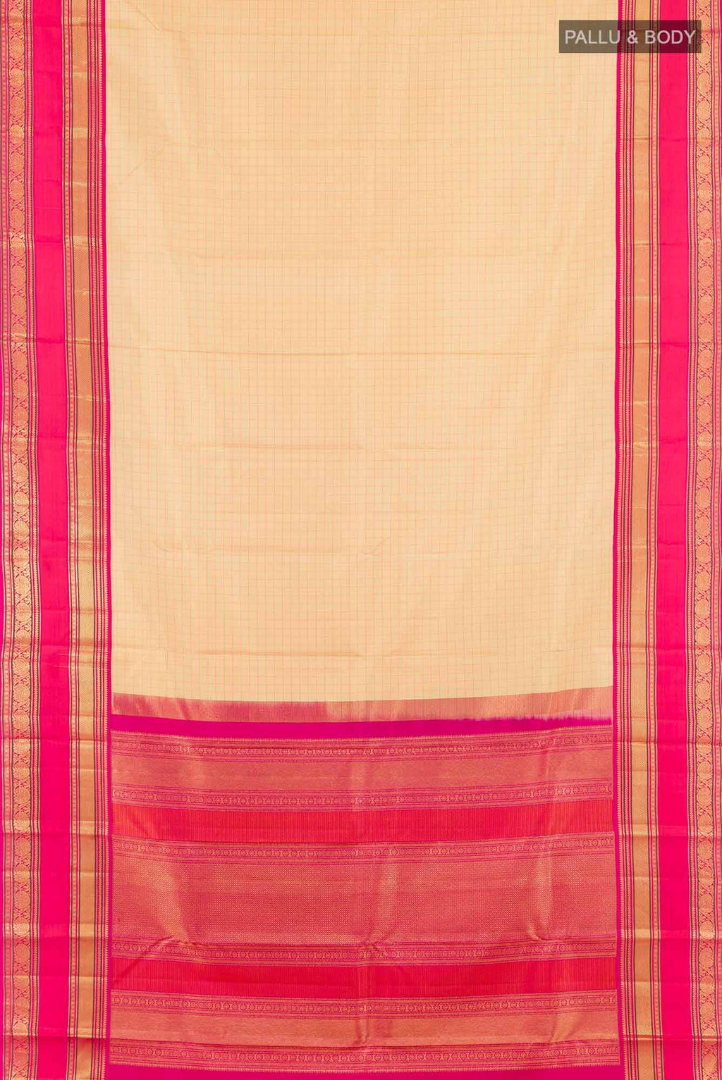 Beige Kanchipuram Silk Saree