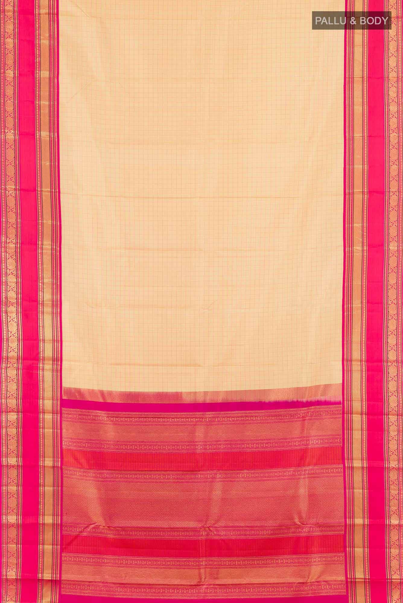 Beige Kanchipuram Silk Saree