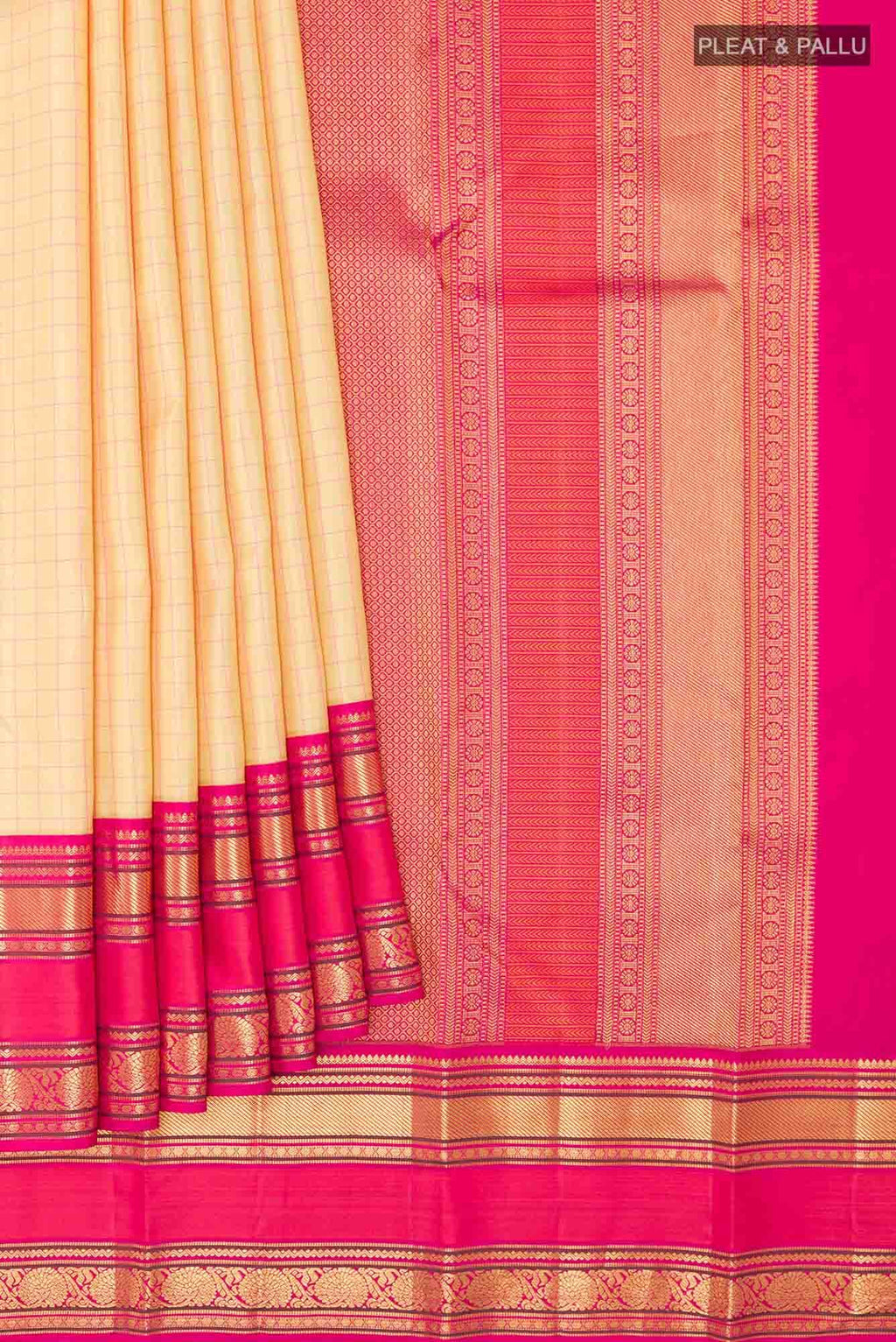 Beige Kanchipuram Silk Saree