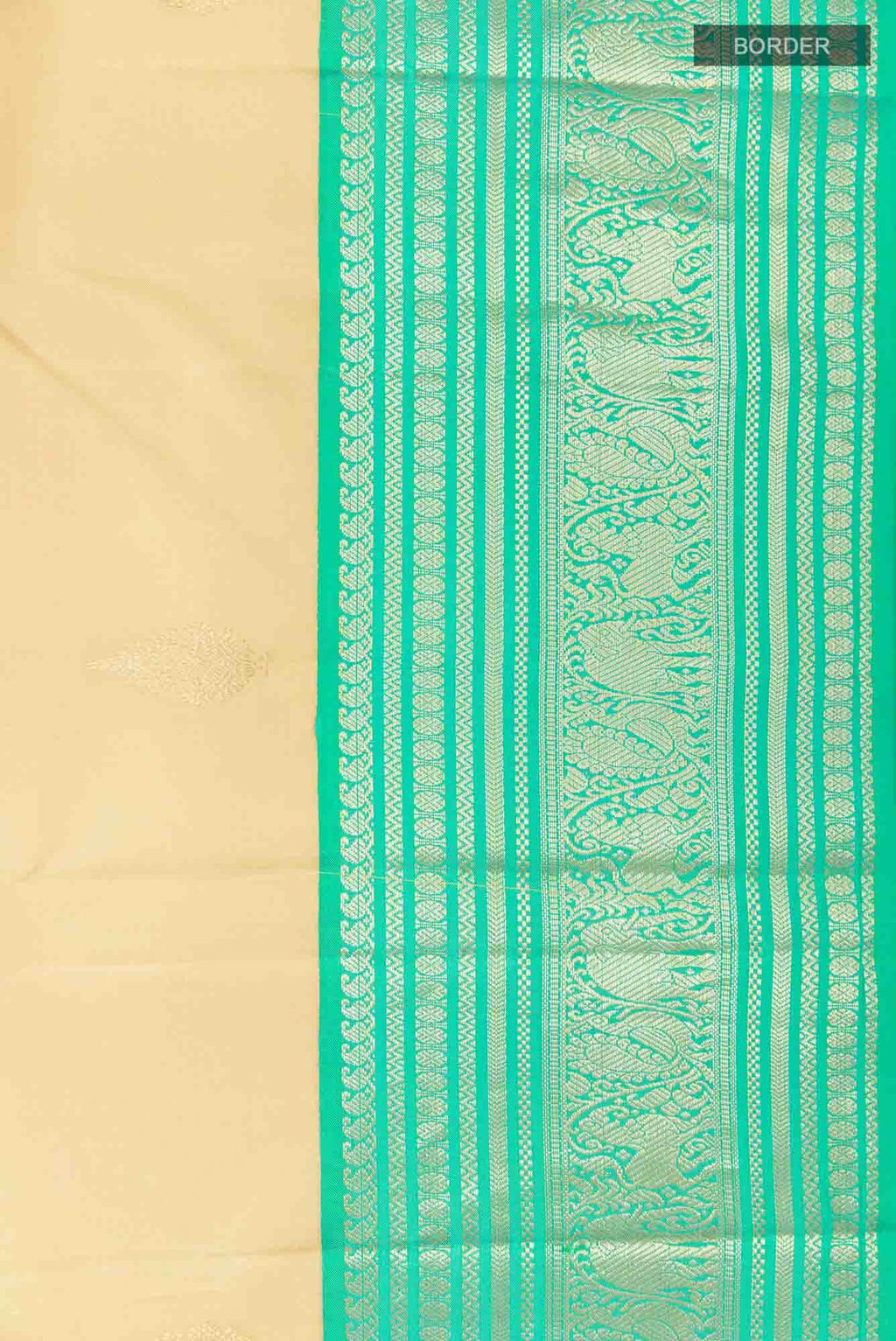 Beige Kanchipuram Silk Saree