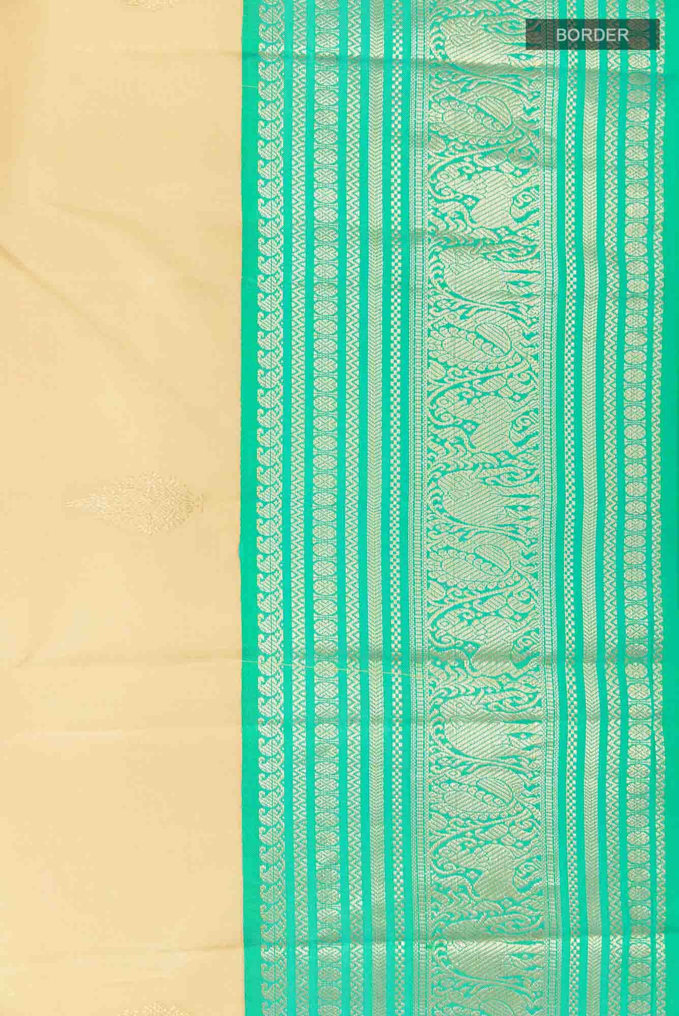 Beige Kanchipuram Silk Saree