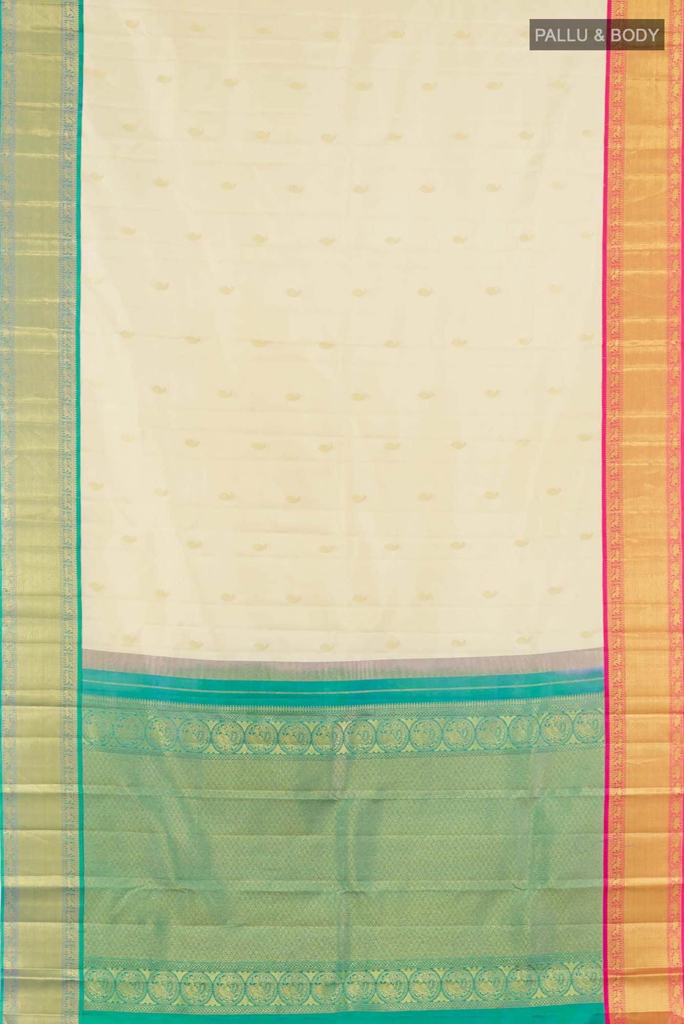 Beige Kanchipuram Silk Saree