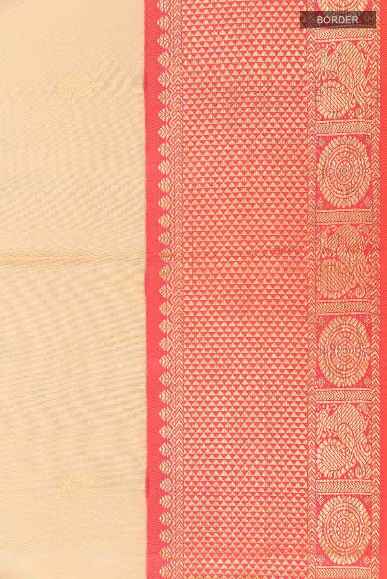 Beige Kanchipuram Silk Saree
