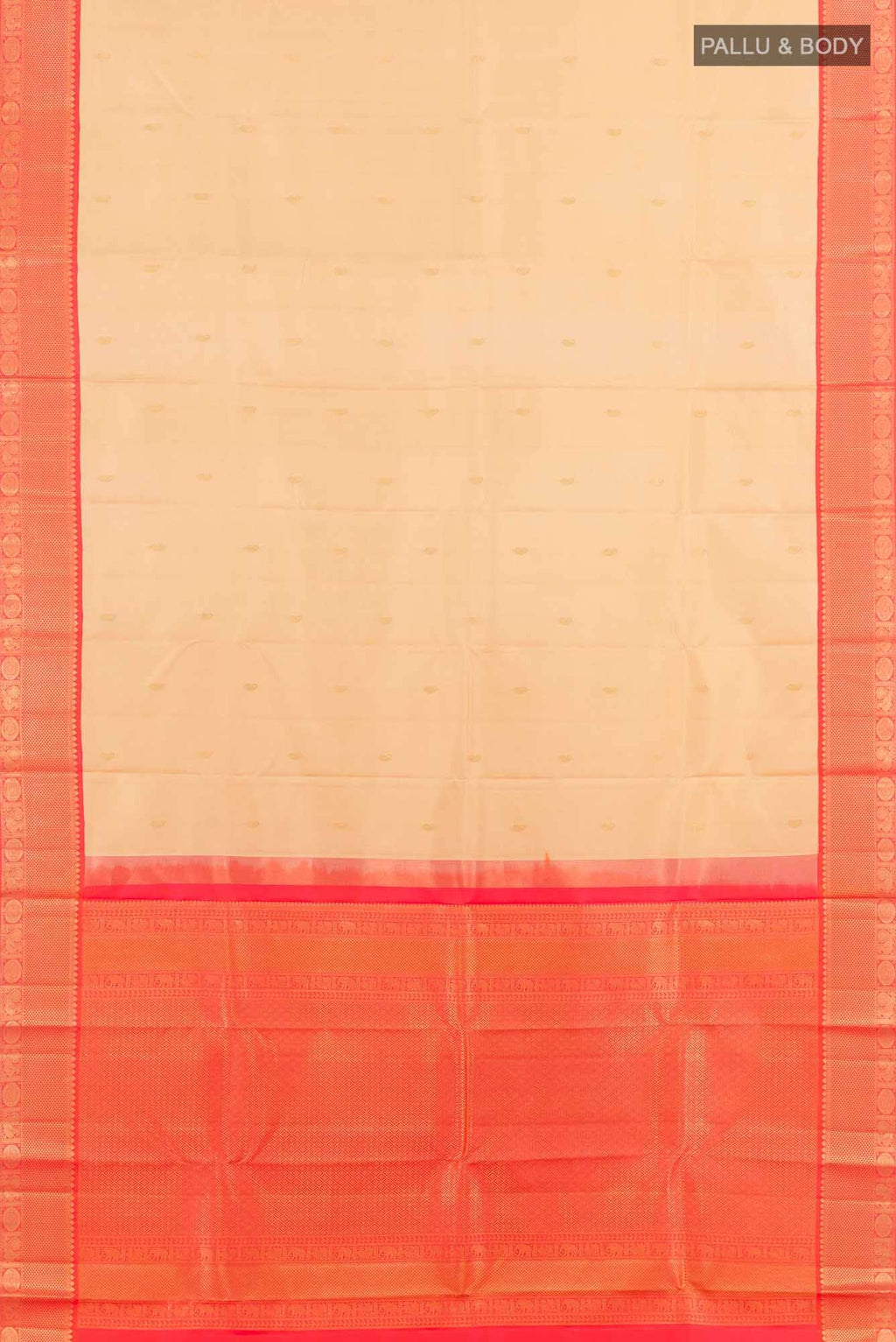 Beige Kanchipuram Silk Saree