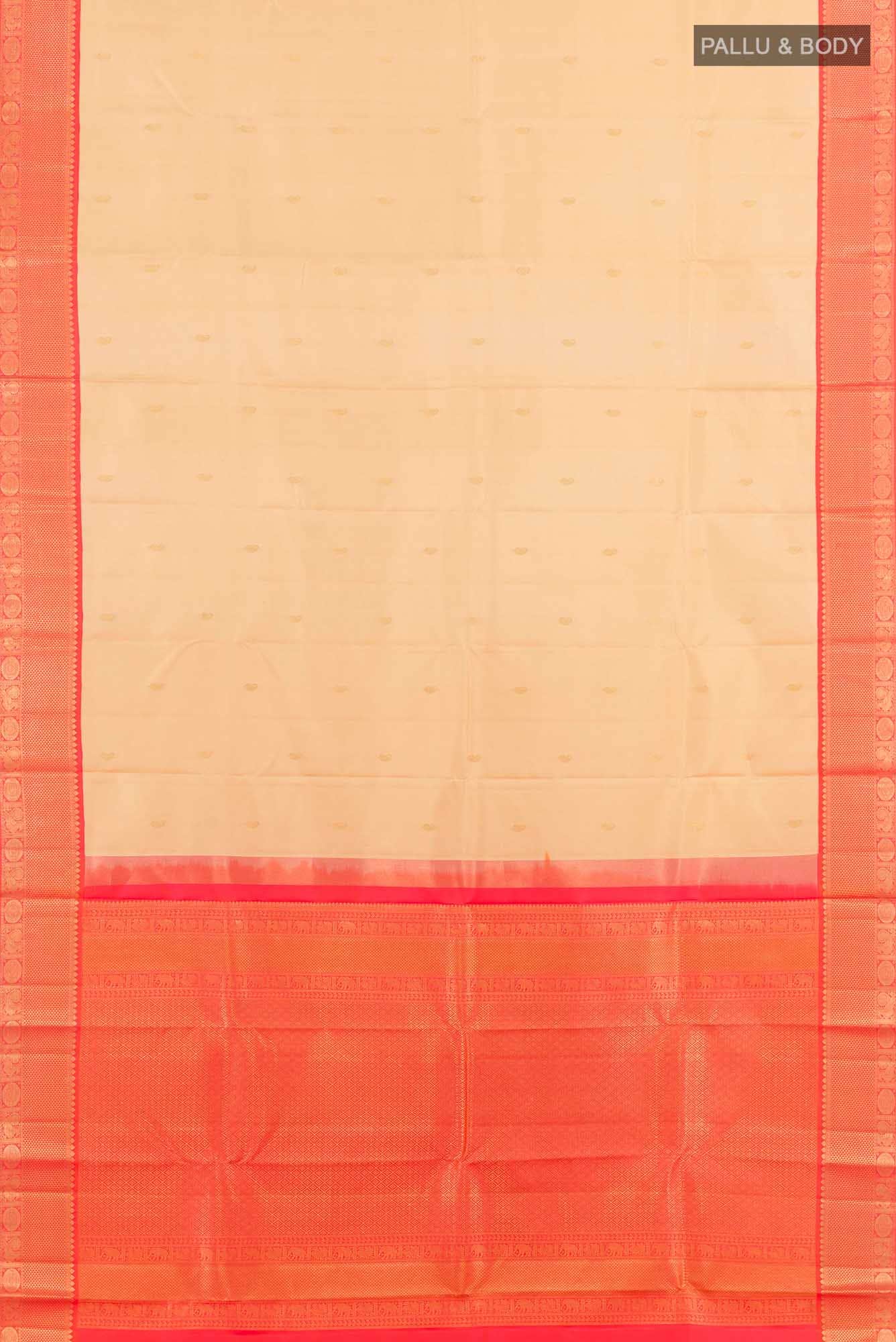 Beige Kanchipuram Silk Saree