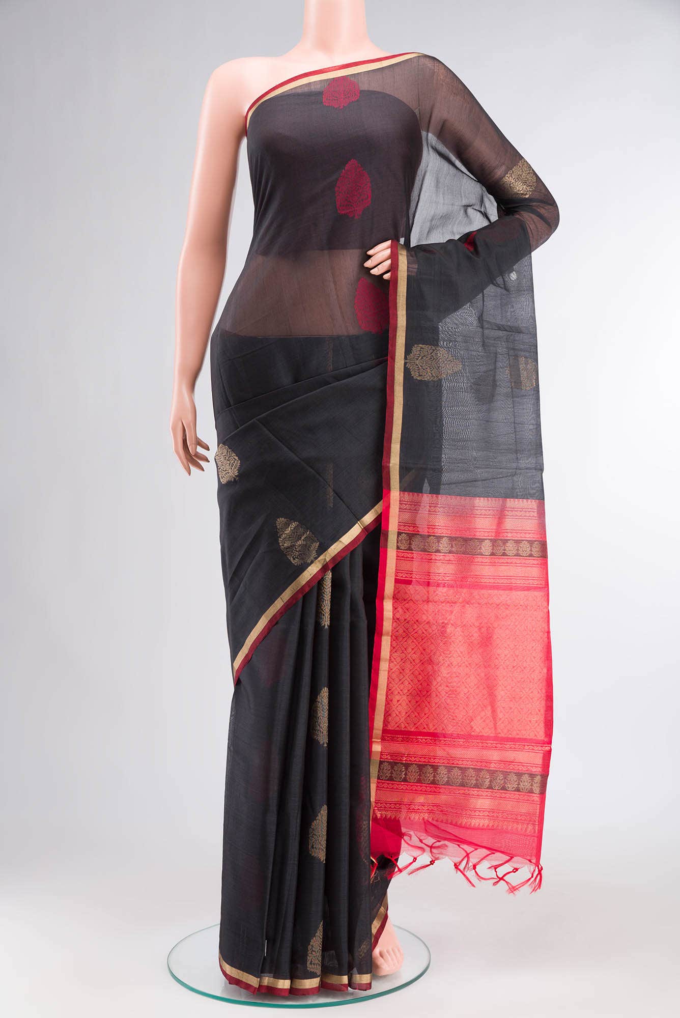 Grey Silk Cotton Saree