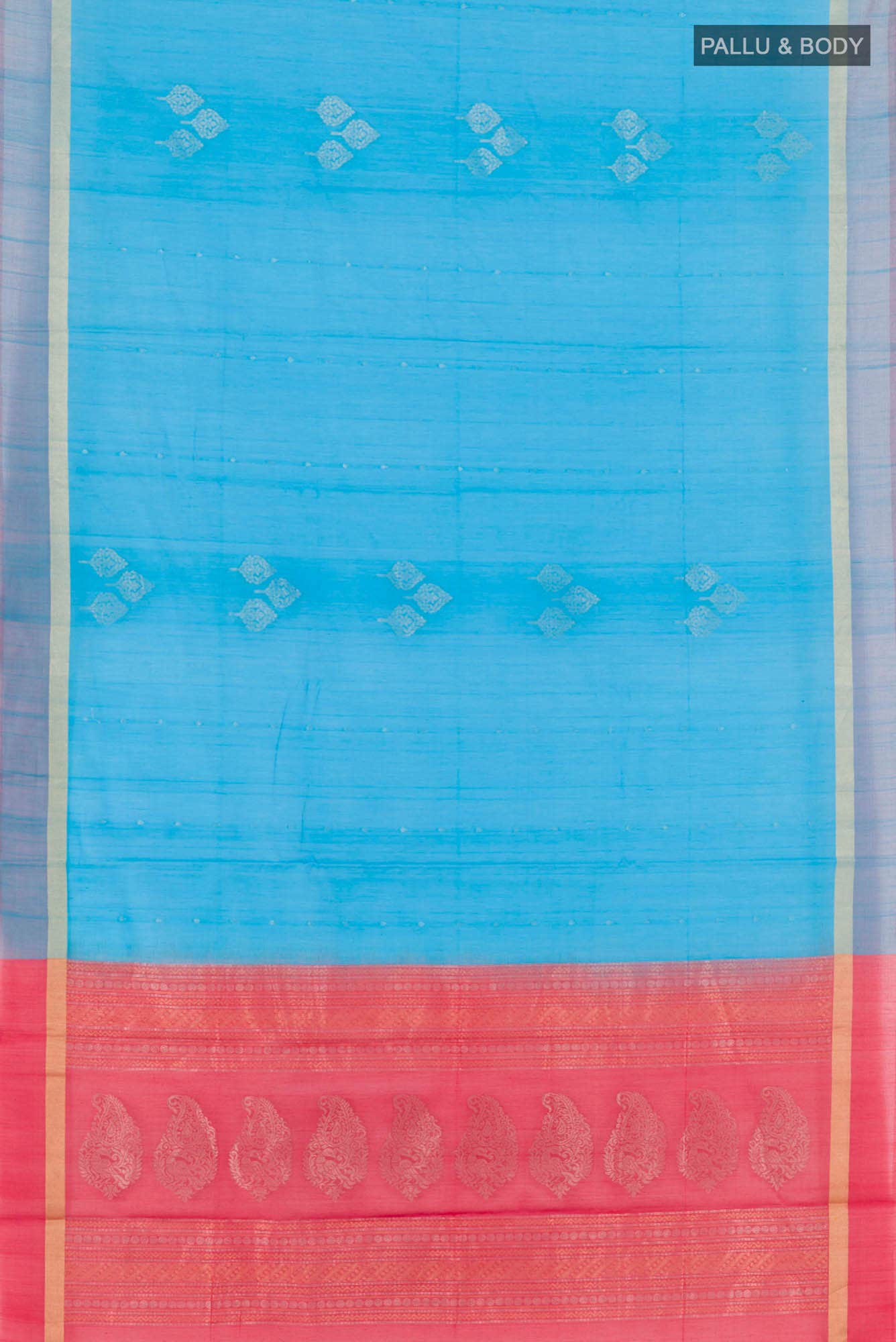 Blue Blended Kora Cotton Saree