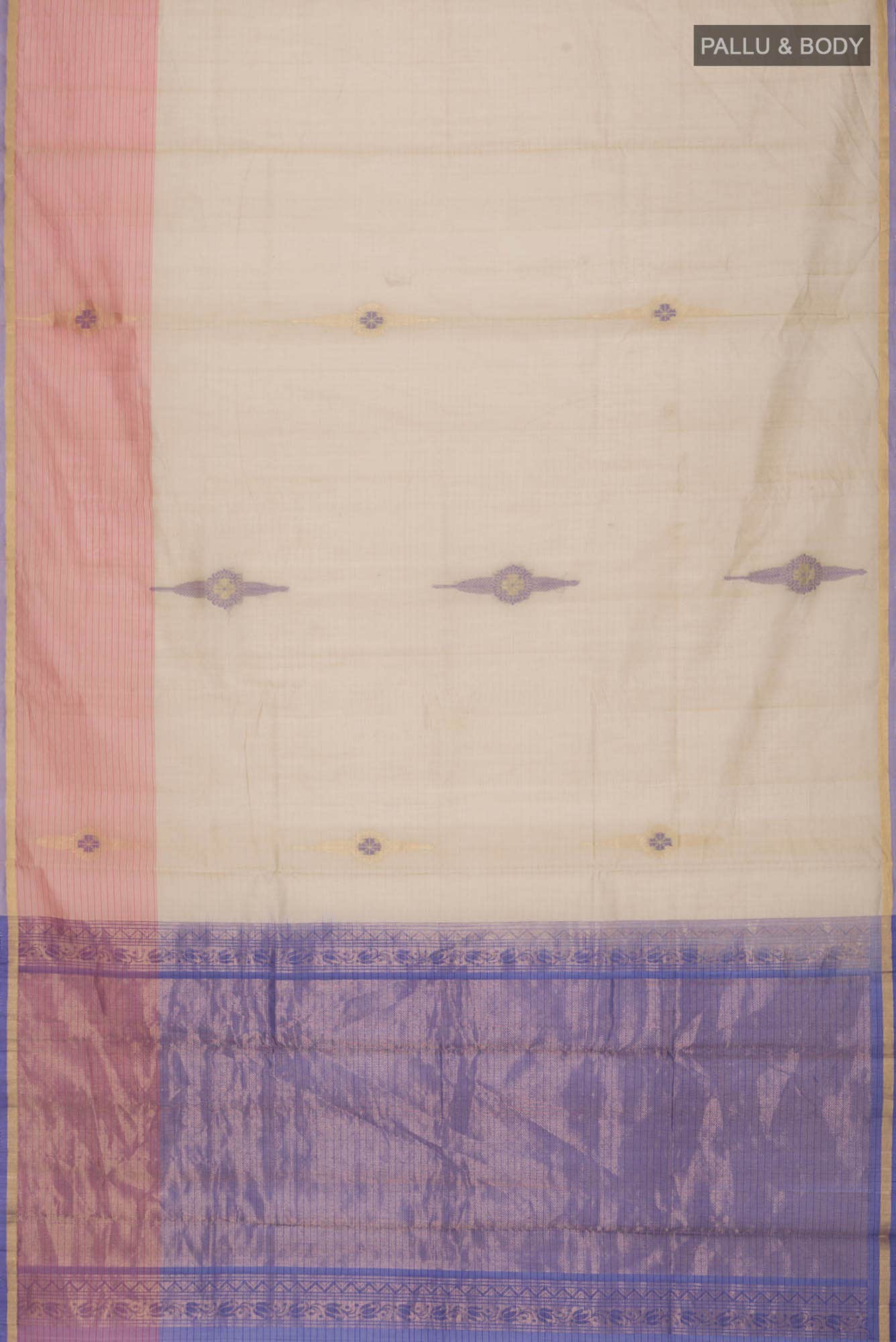 Beige Silk Cotton Saree