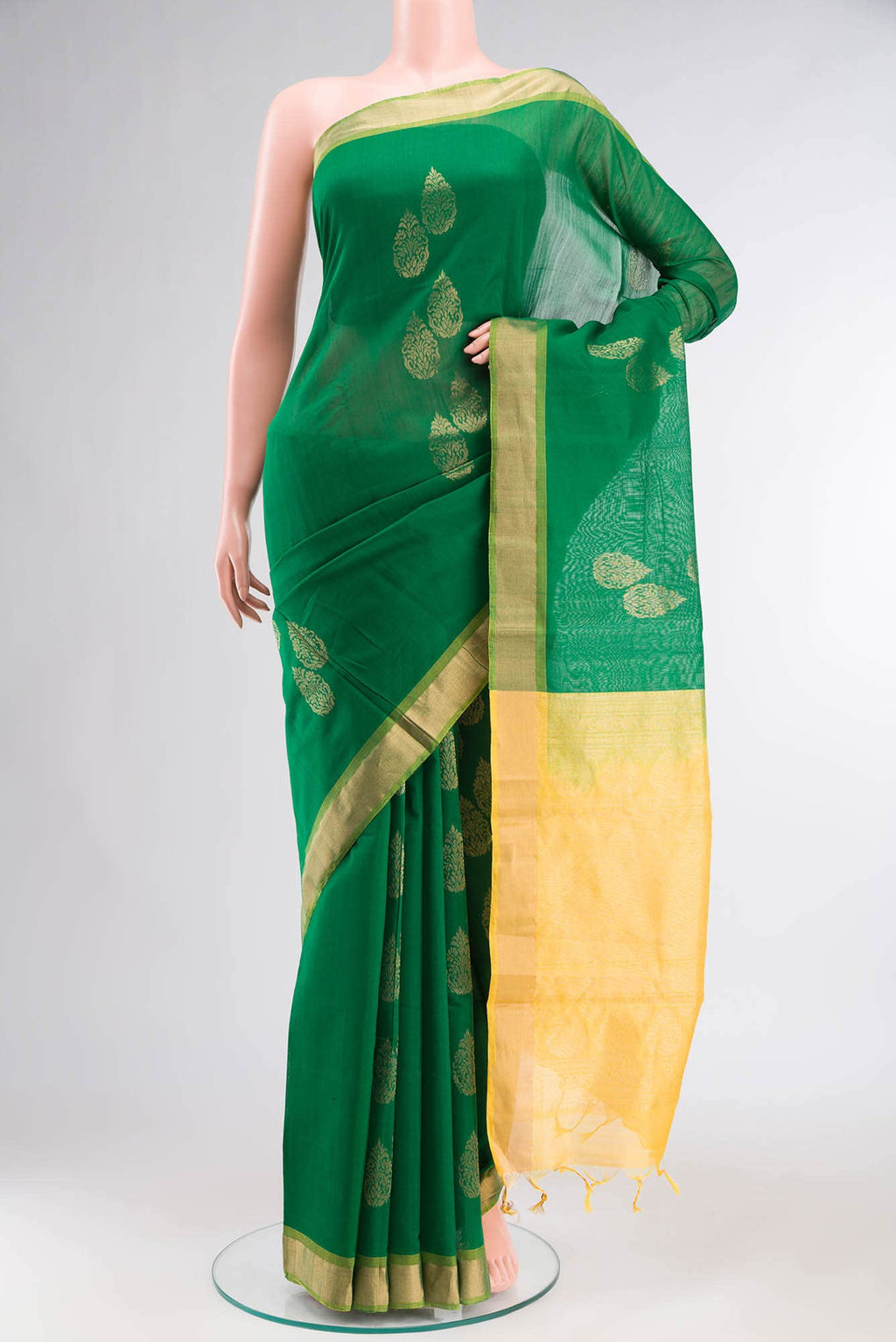 Green Silk Cotton Saree