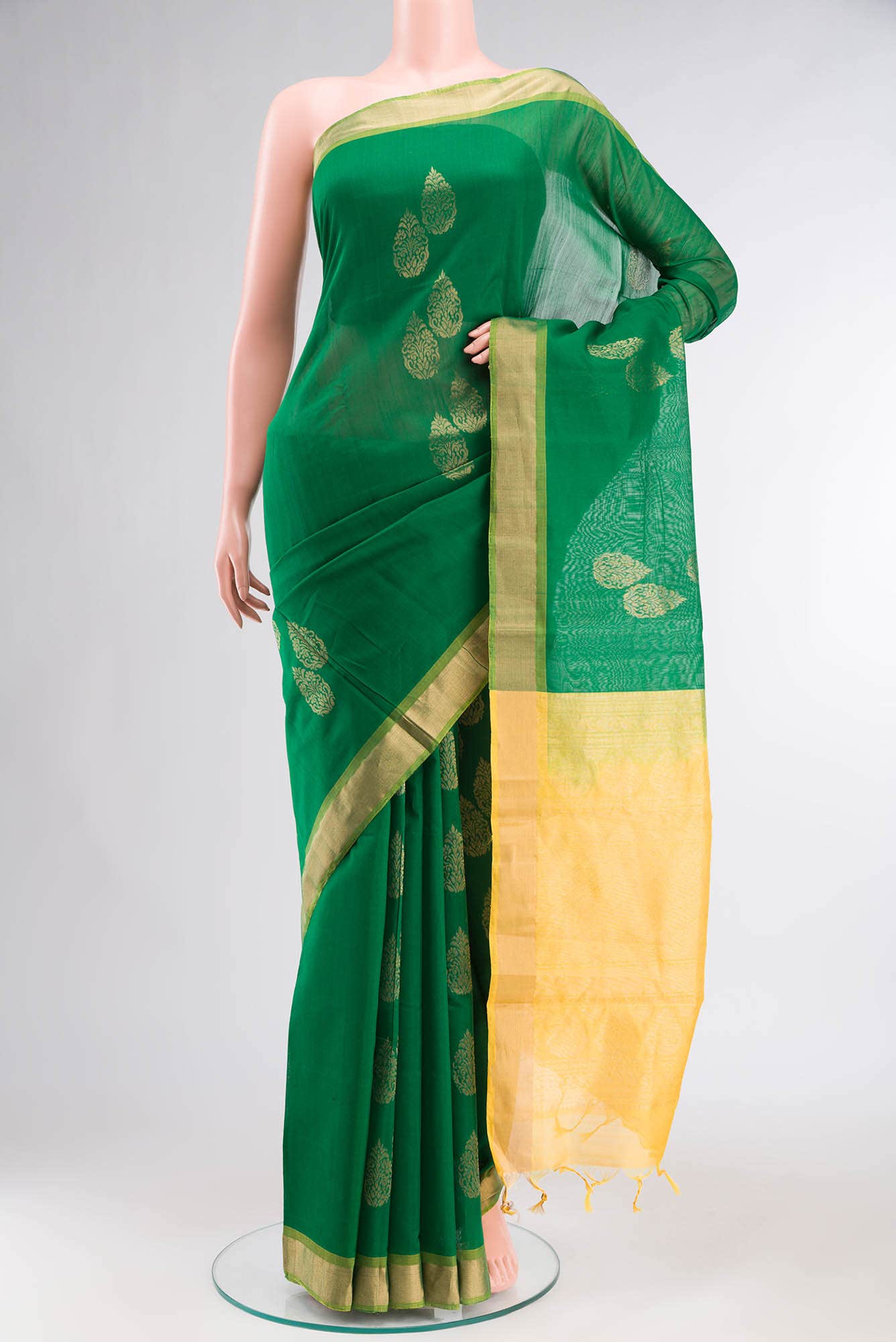 Green Silk Cotton Saree