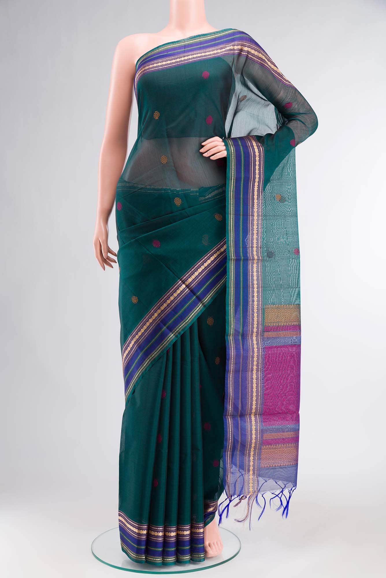 Green Silk Cotton Saree