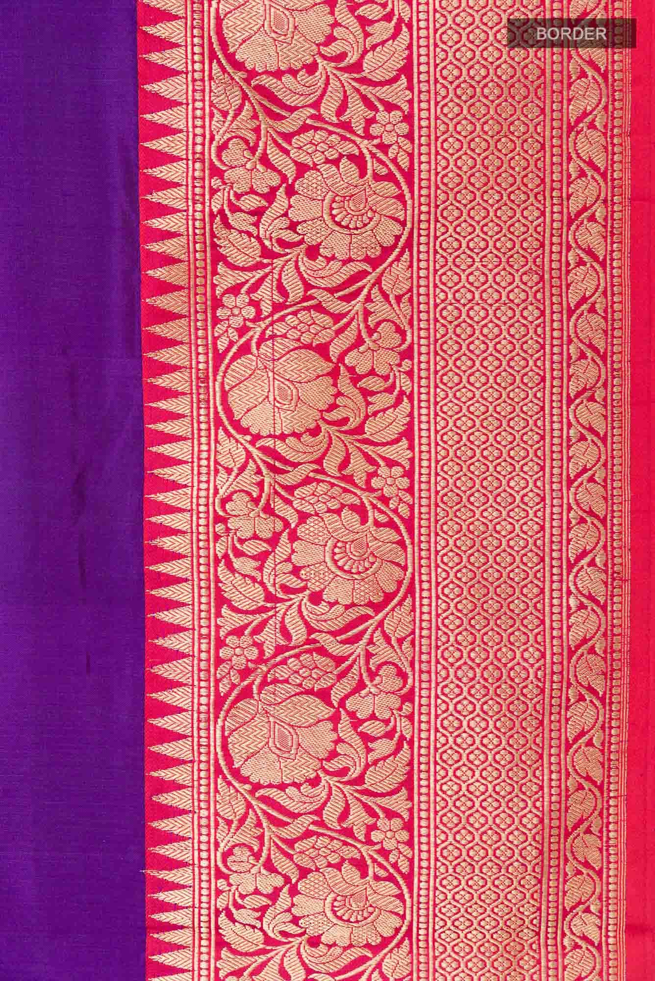 Purple Banarasi Katan Silk Saree