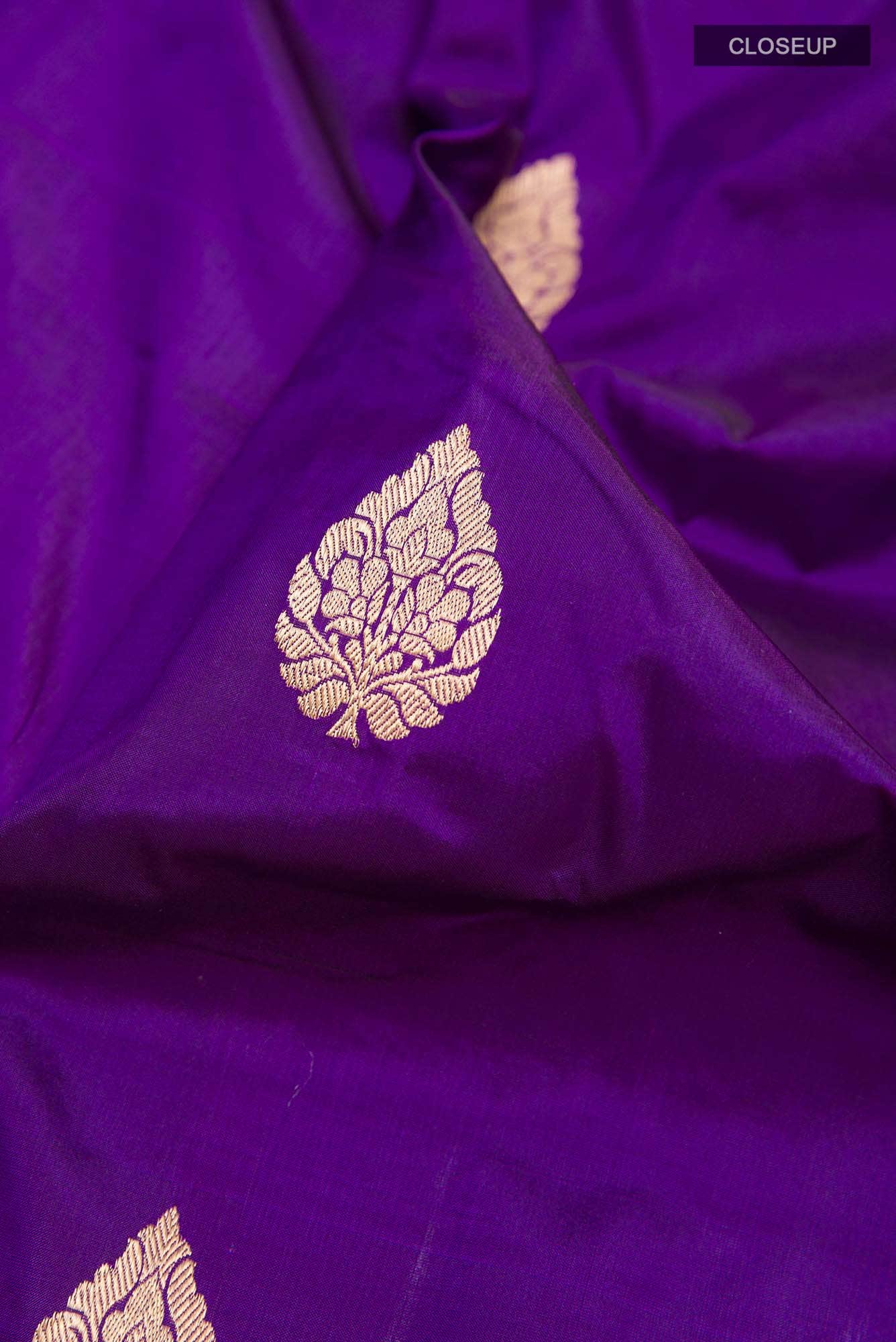 Purple Banarasi Katan Silk Saree