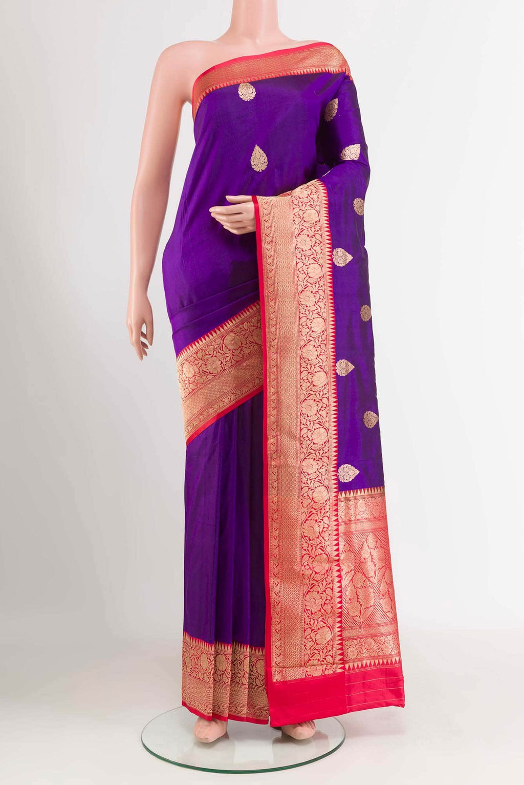 Purple Banarasi Katan Silk Saree