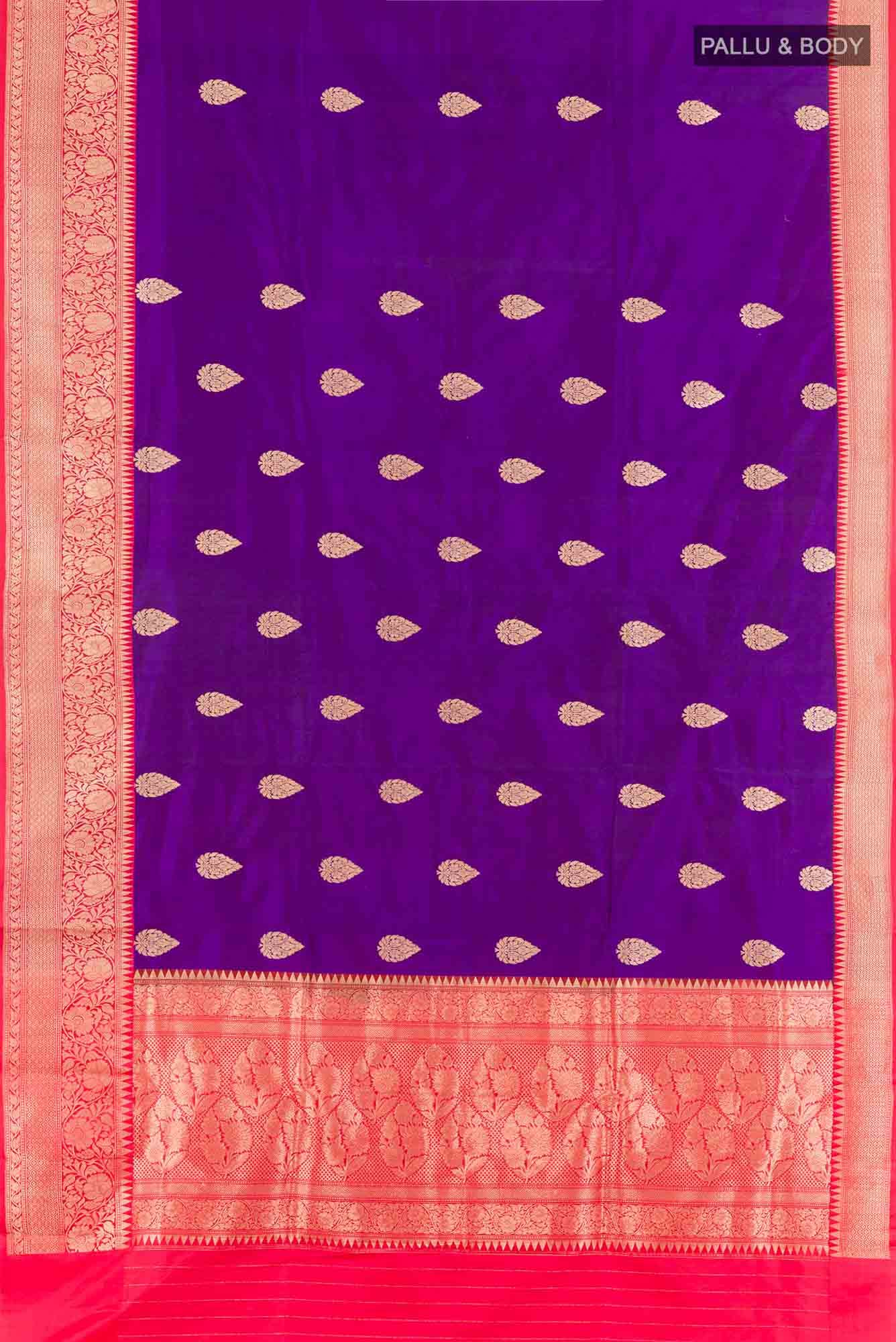 Purple Banarasi Katan Silk Saree