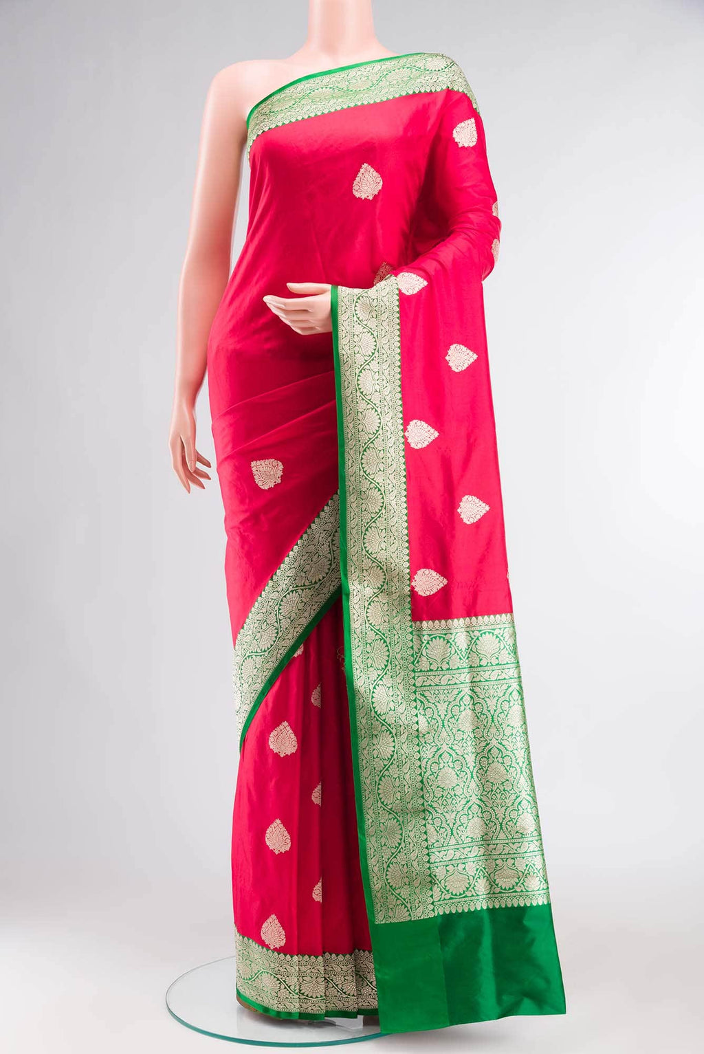Red Banarasi Katan Silk Saree