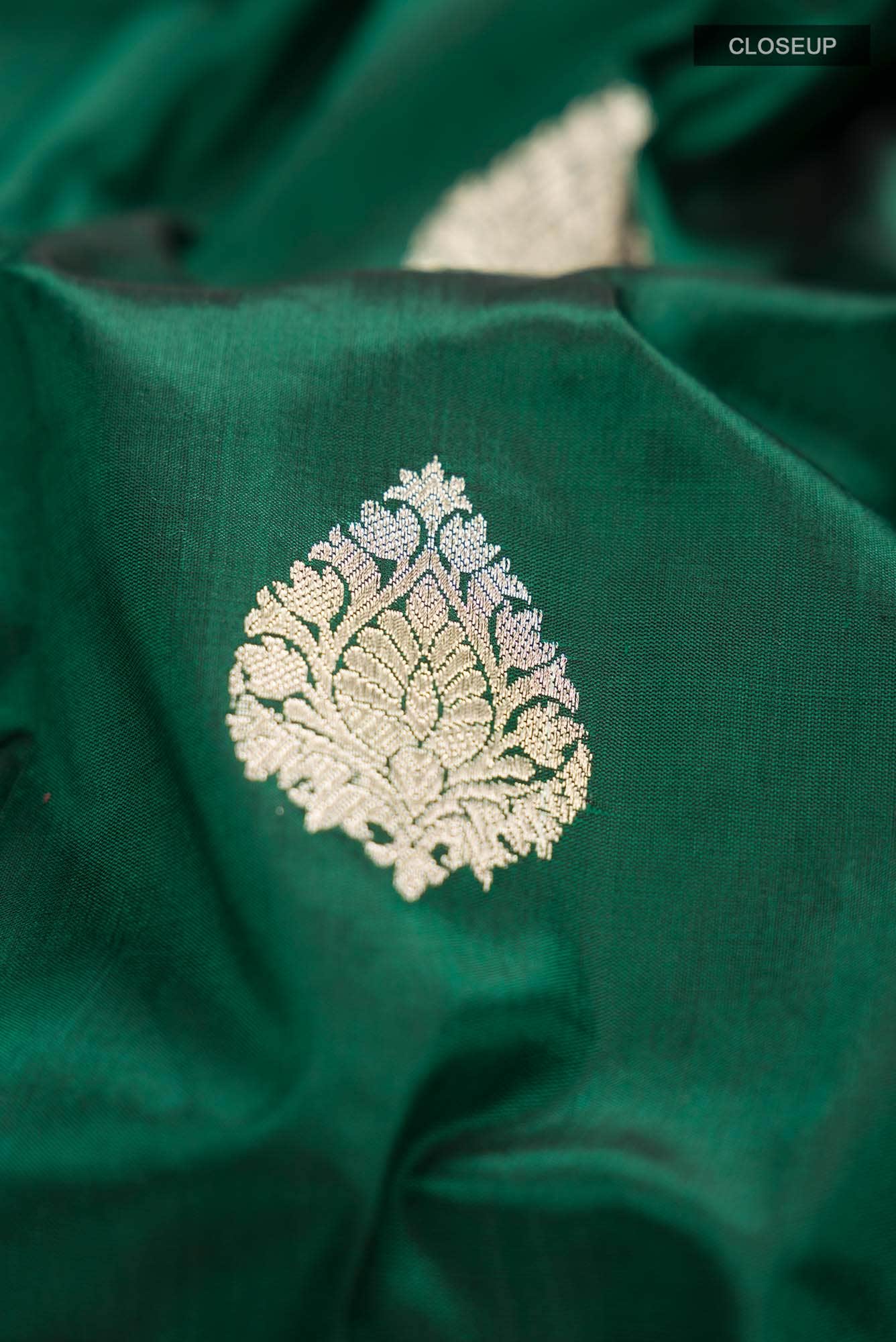 Green Banarasi Katan Silk Saree
