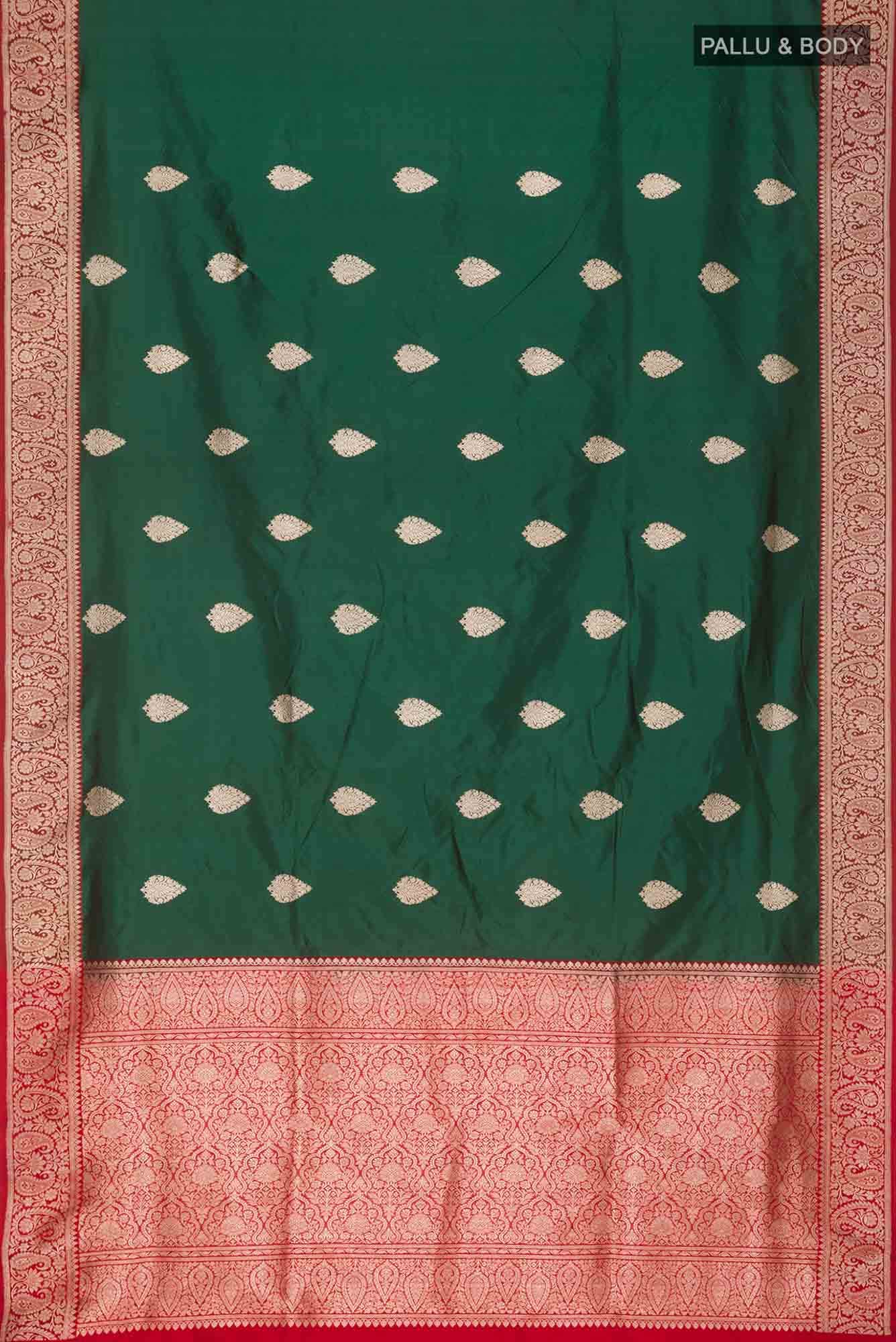Green Banarasi Katan Silk Saree