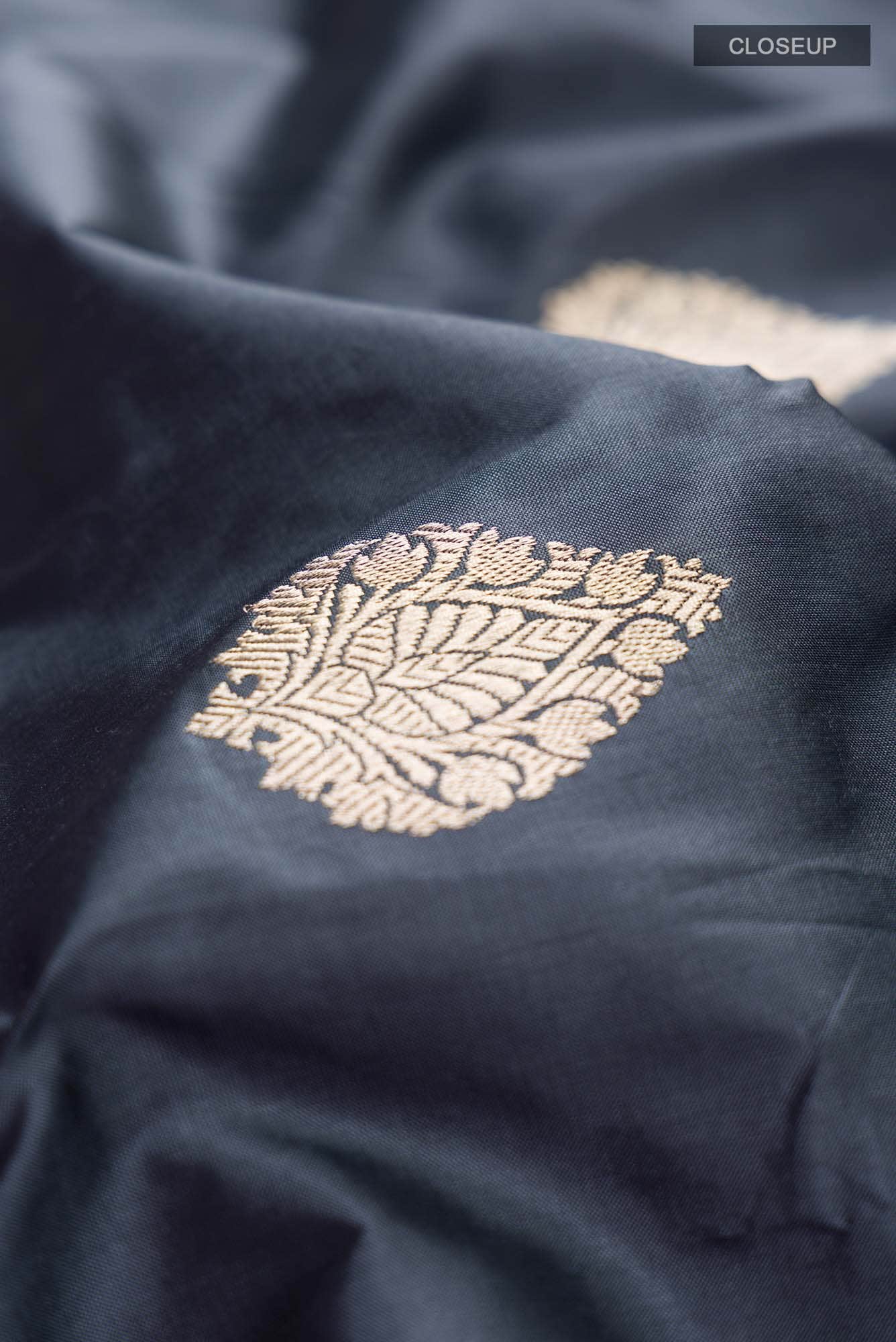 Grey Banarasi Katan Silk Saree
