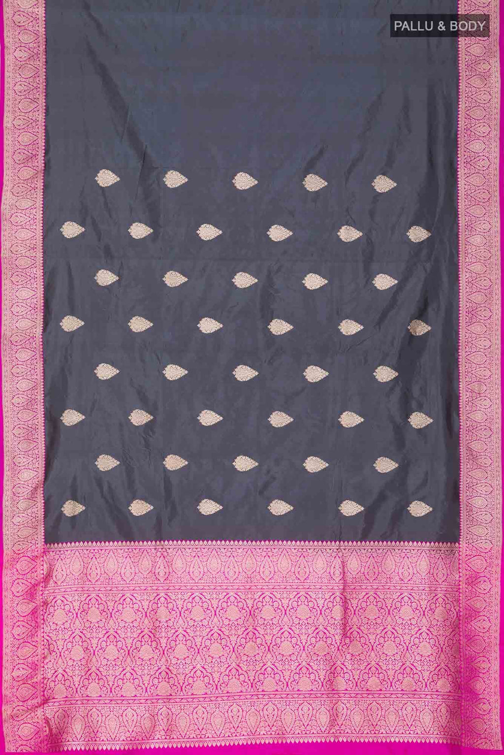 Grey Banarasi Katan Silk Saree
