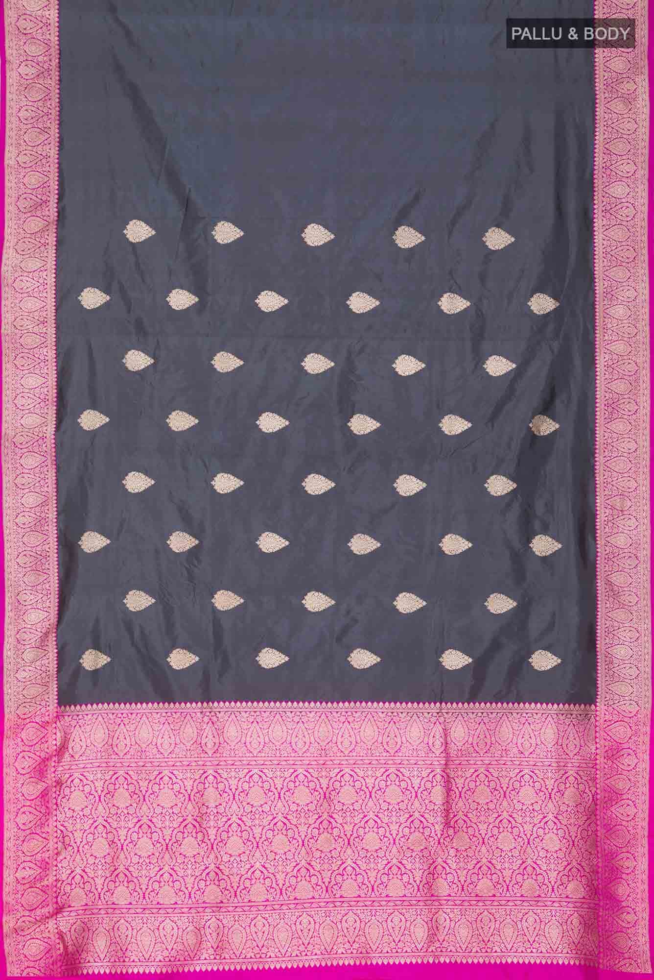 Grey Banarasi Katan Silk Saree