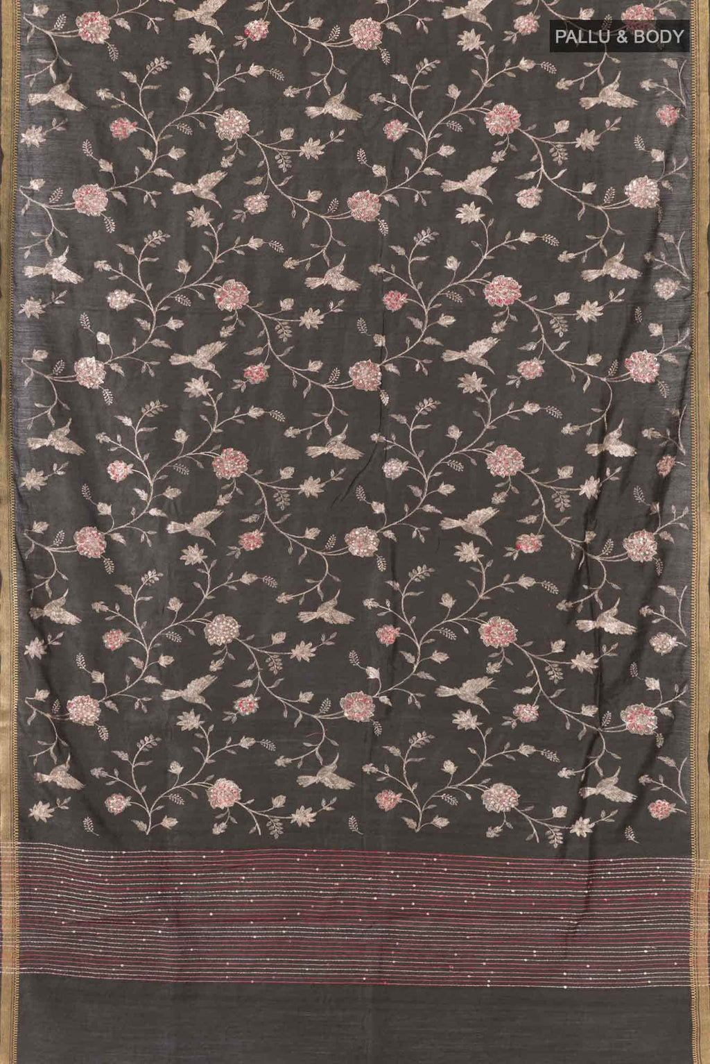 Black Tussar Saree