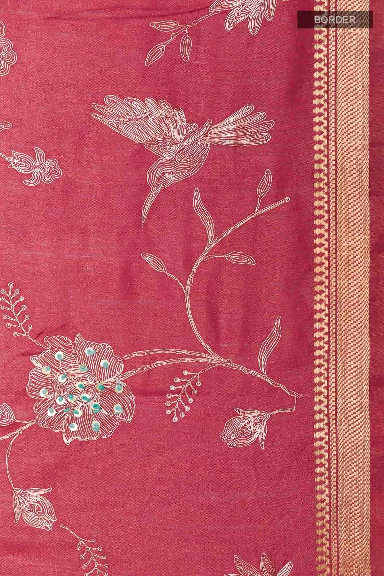 Red Tussar Saree