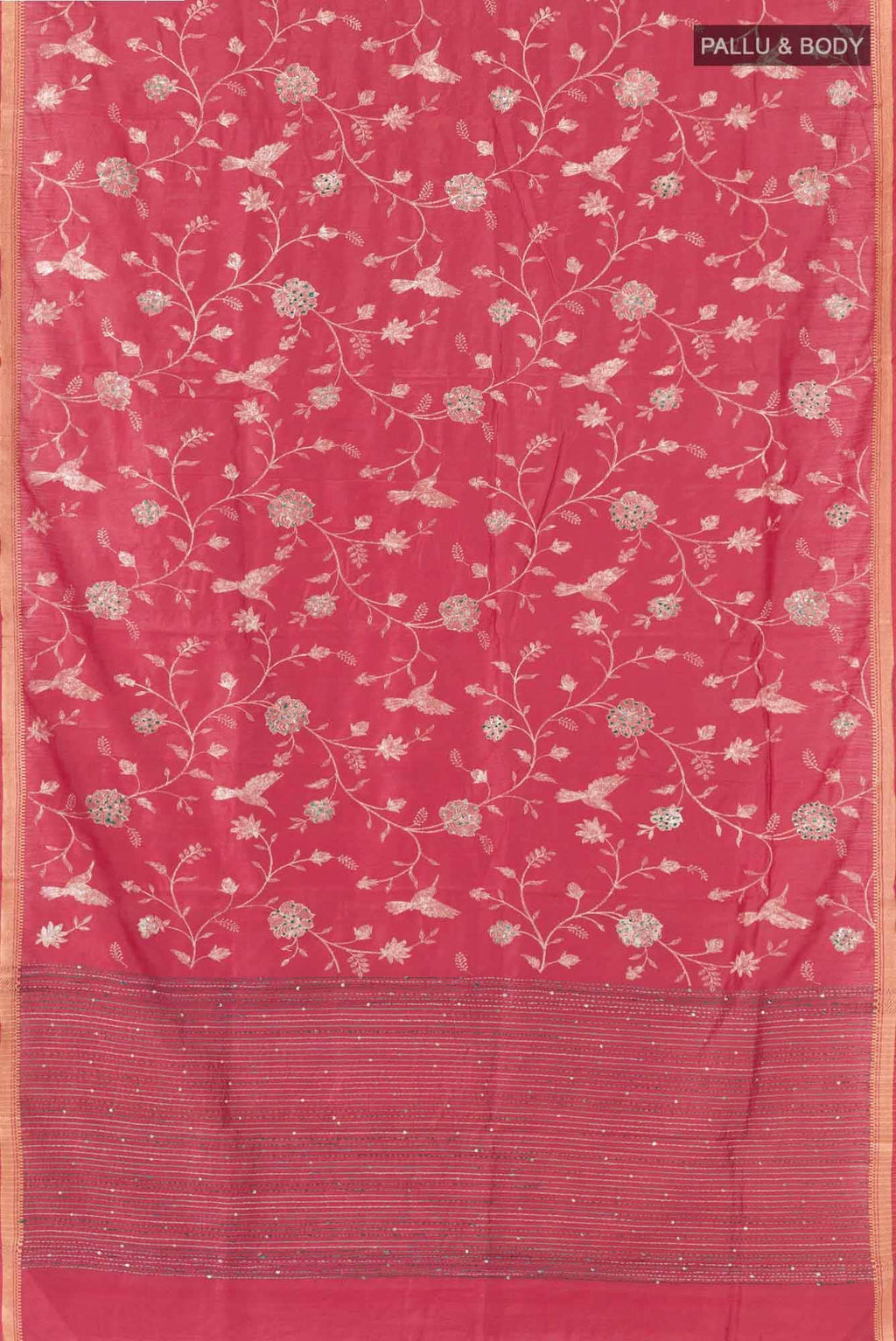 Red Tussar Saree
