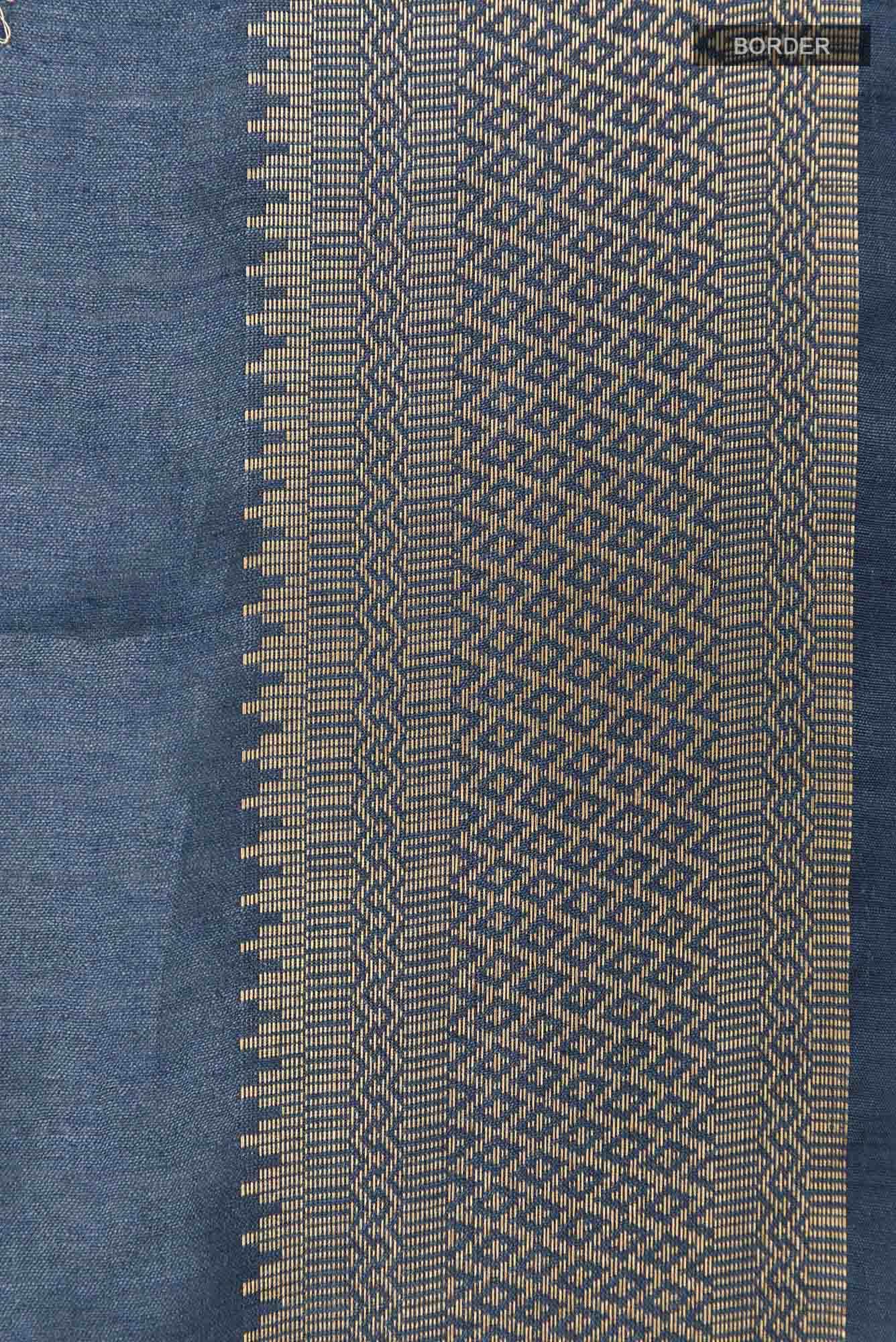 Blue Tussar Saree