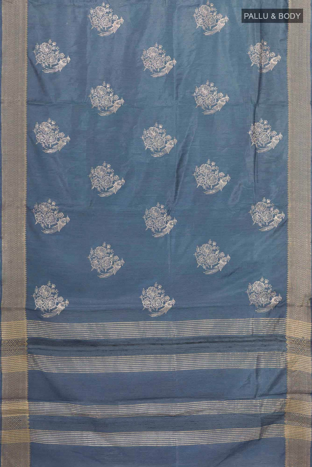 Blue Tussar Saree