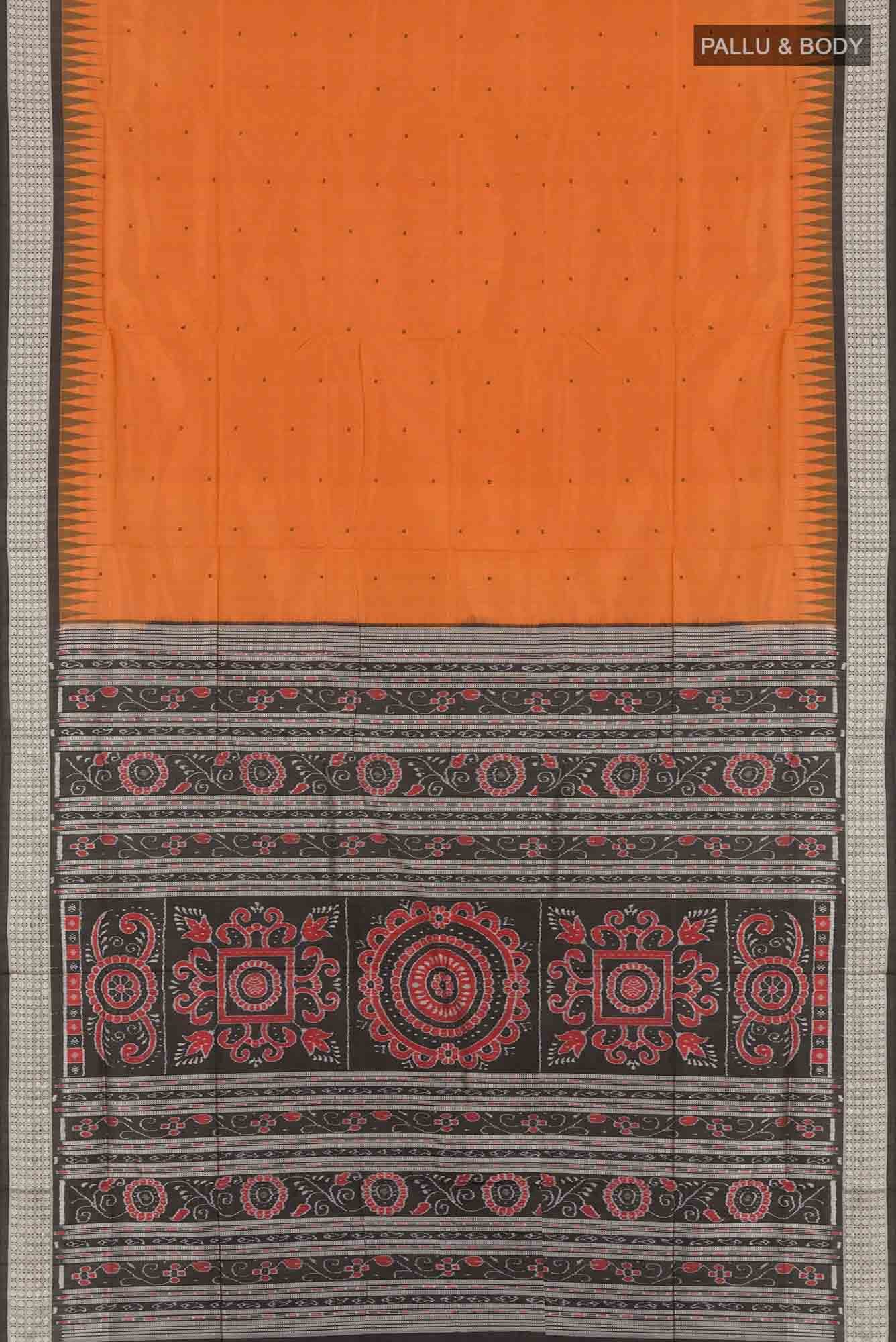 Rust Orissa Silk Saree